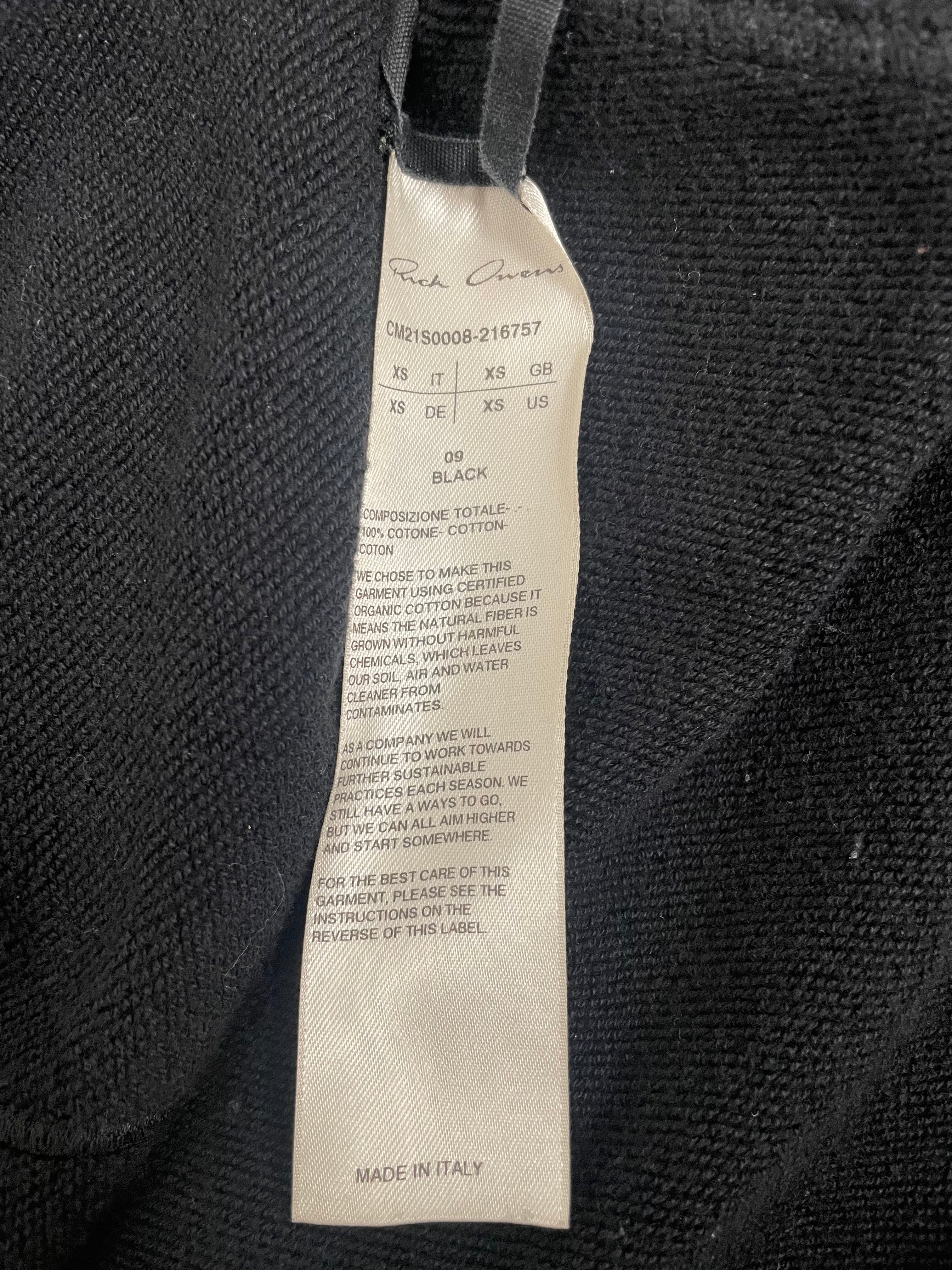 Champion/Rick Owens/Hoodie/XS/Cotton/BLK/CM21S0008-216757 view 4