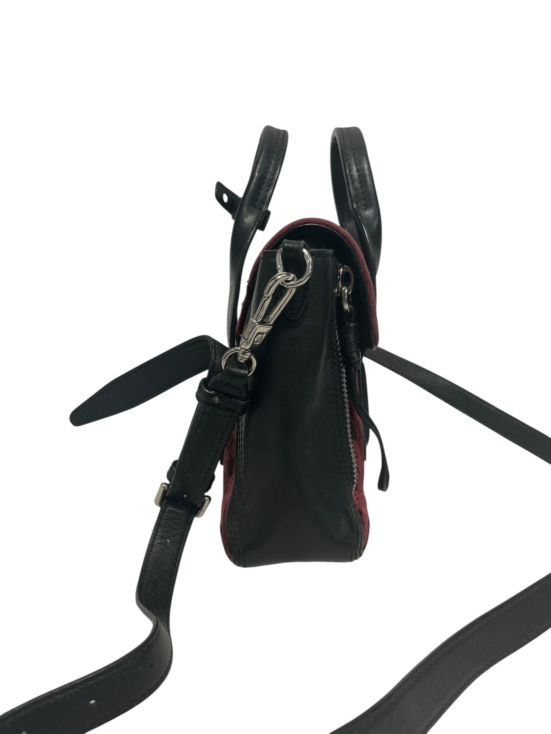 3.1 phillip lim/Cross Body Bag/Border/Leather/BLK/BRUGUNDY MDDLE VELOUR view 3