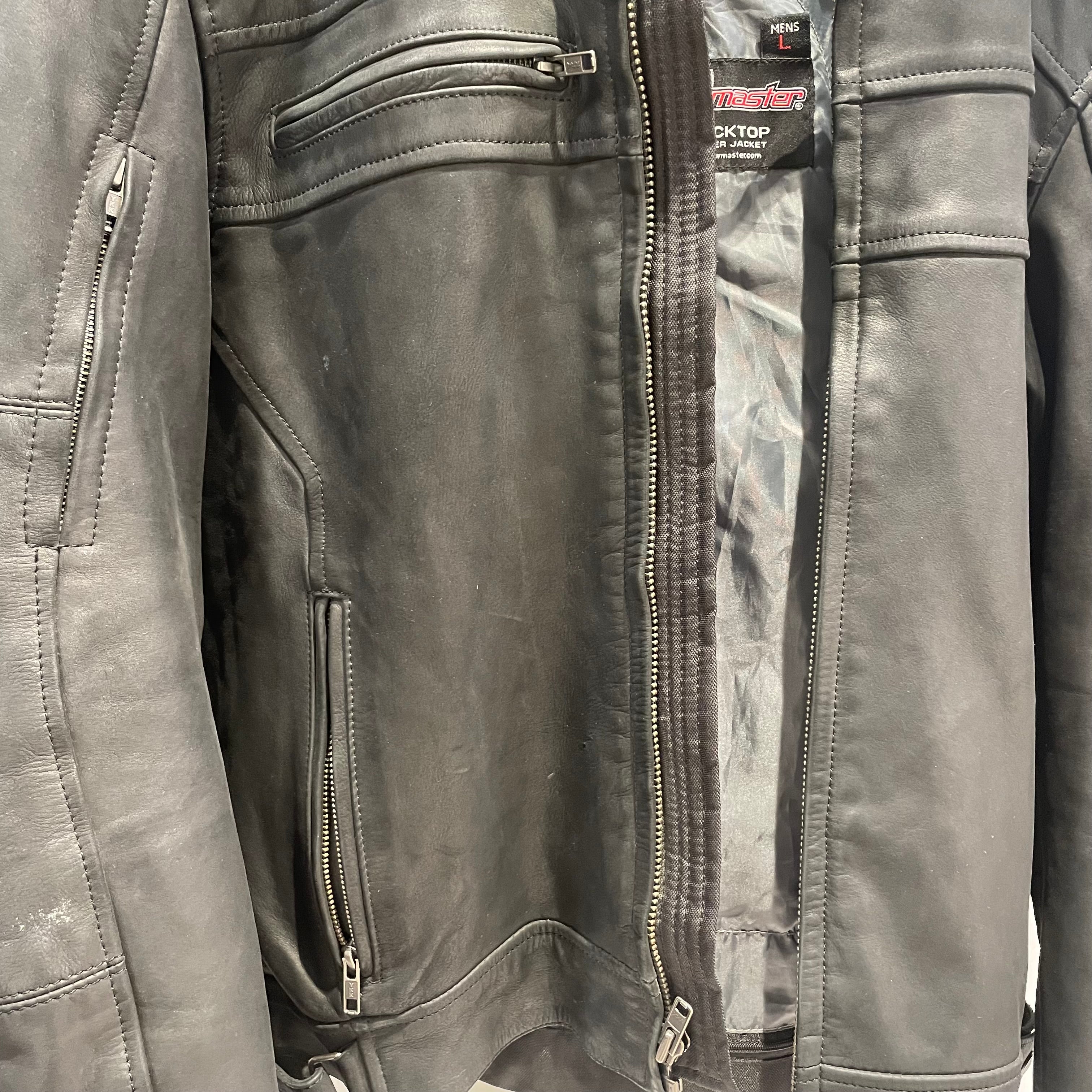 Tourmaster/Leather Jkt/L/Leather/BLK/DETACHABLE HOOD view 3