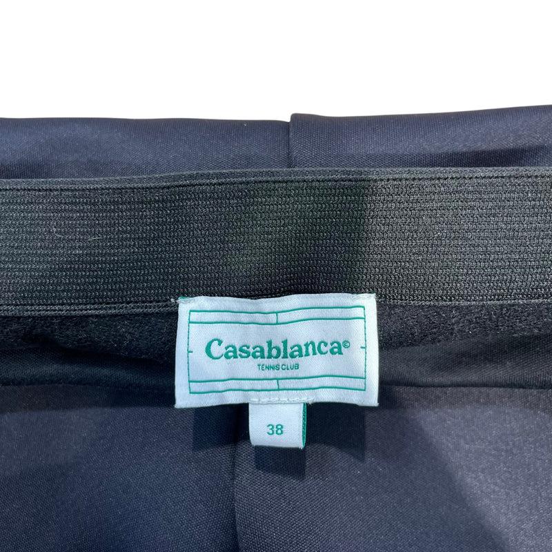 CASABLANCA/Cropped Pants/38/Polyester/NVY/LEATHER TRIM RIDING PANT