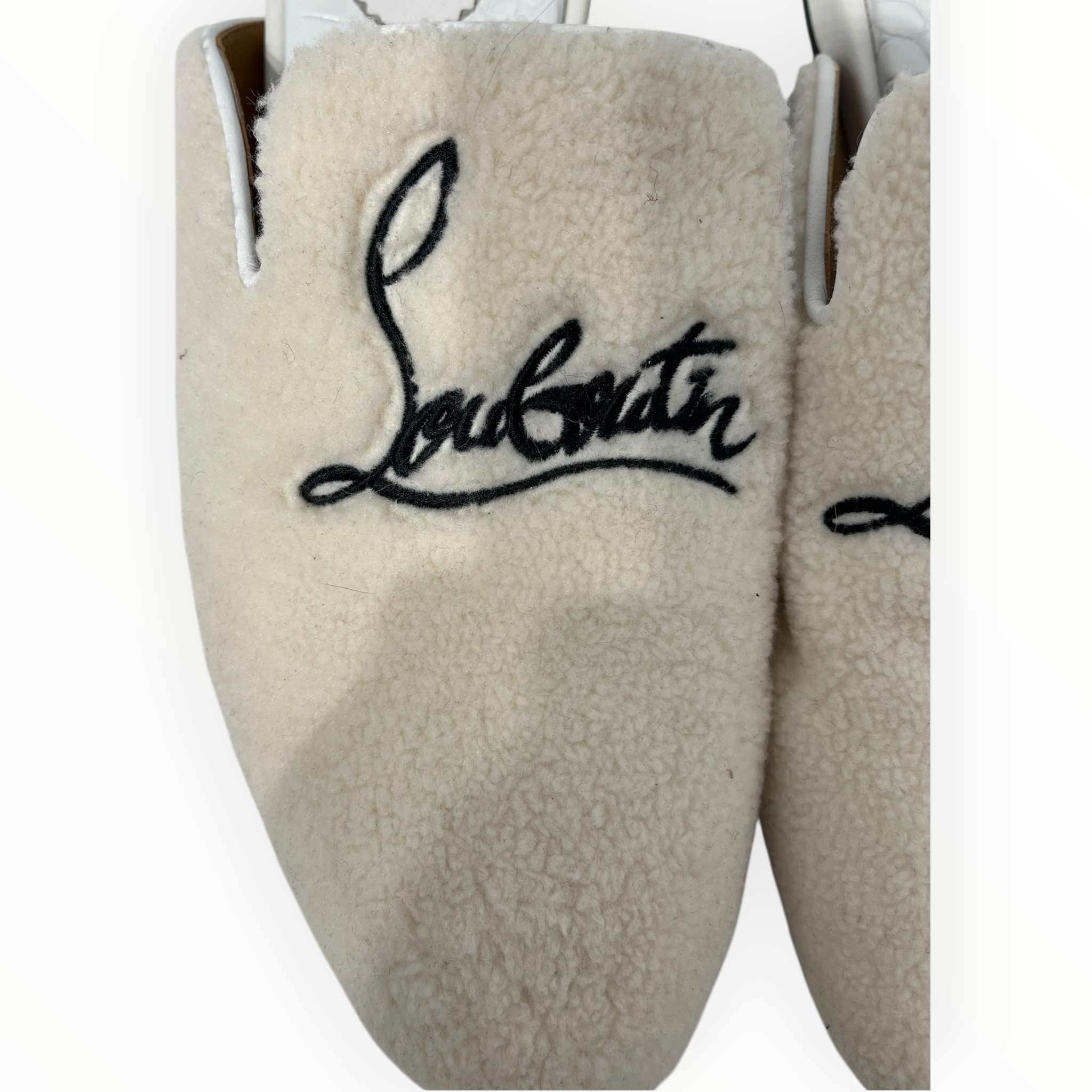 Christian Louboutin/Sandals/EU 43/Cotton/WHT/COOLITO DONNA SHERPA SLIP ON view 5