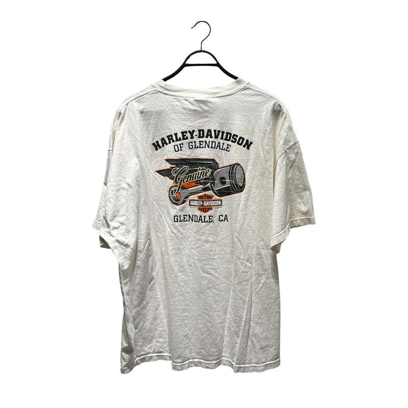HARLEY DAVIDSON/T-Shirt/XXXL/Cotton/WHT/GLENDALE