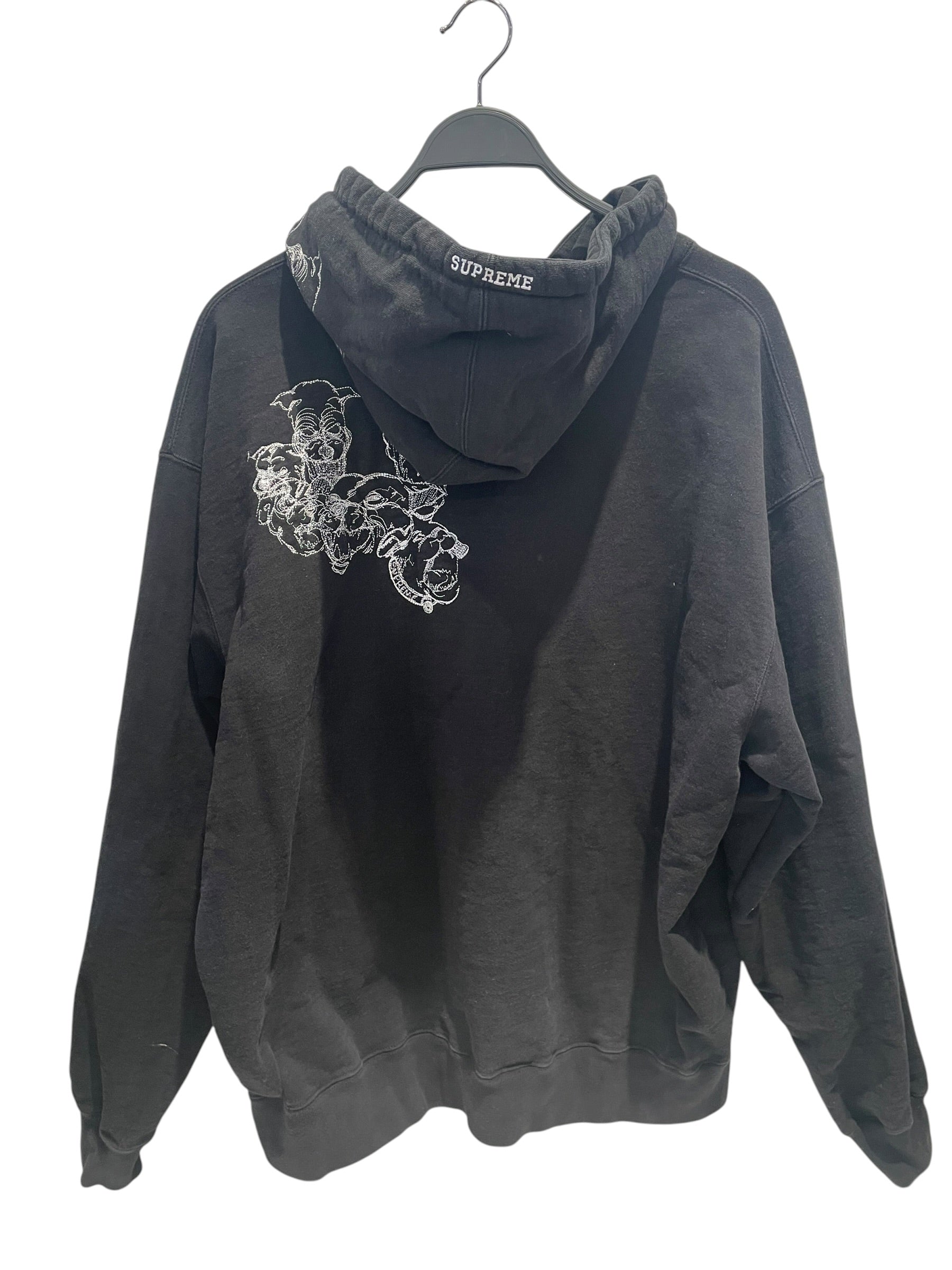 Supreme/Hoodie/XL/Graphic/Cotton/BLK/pitbullls embroidered view 2
