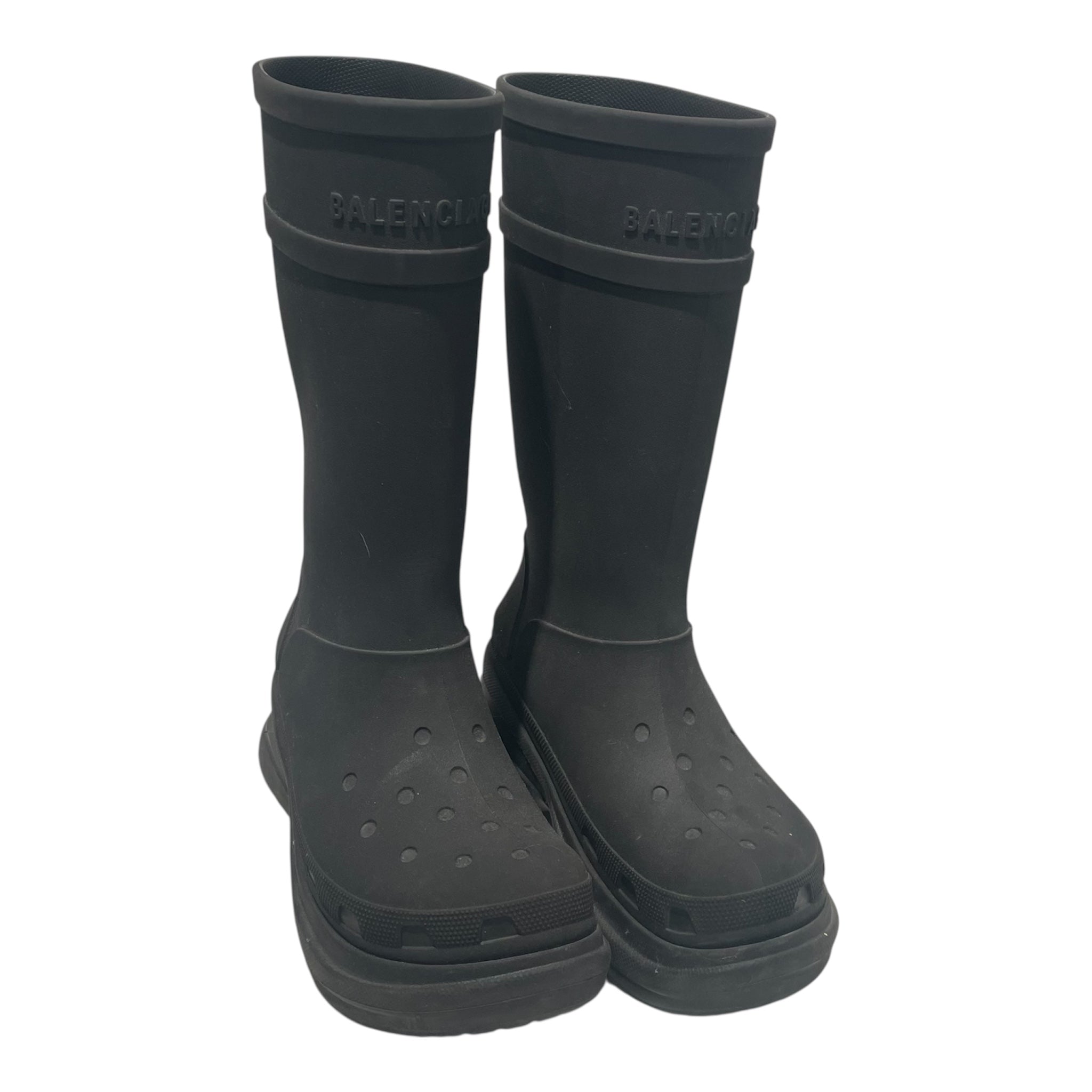 BALENCIAGA/Rain Boots/EU 44/BLK/croc boot view 1