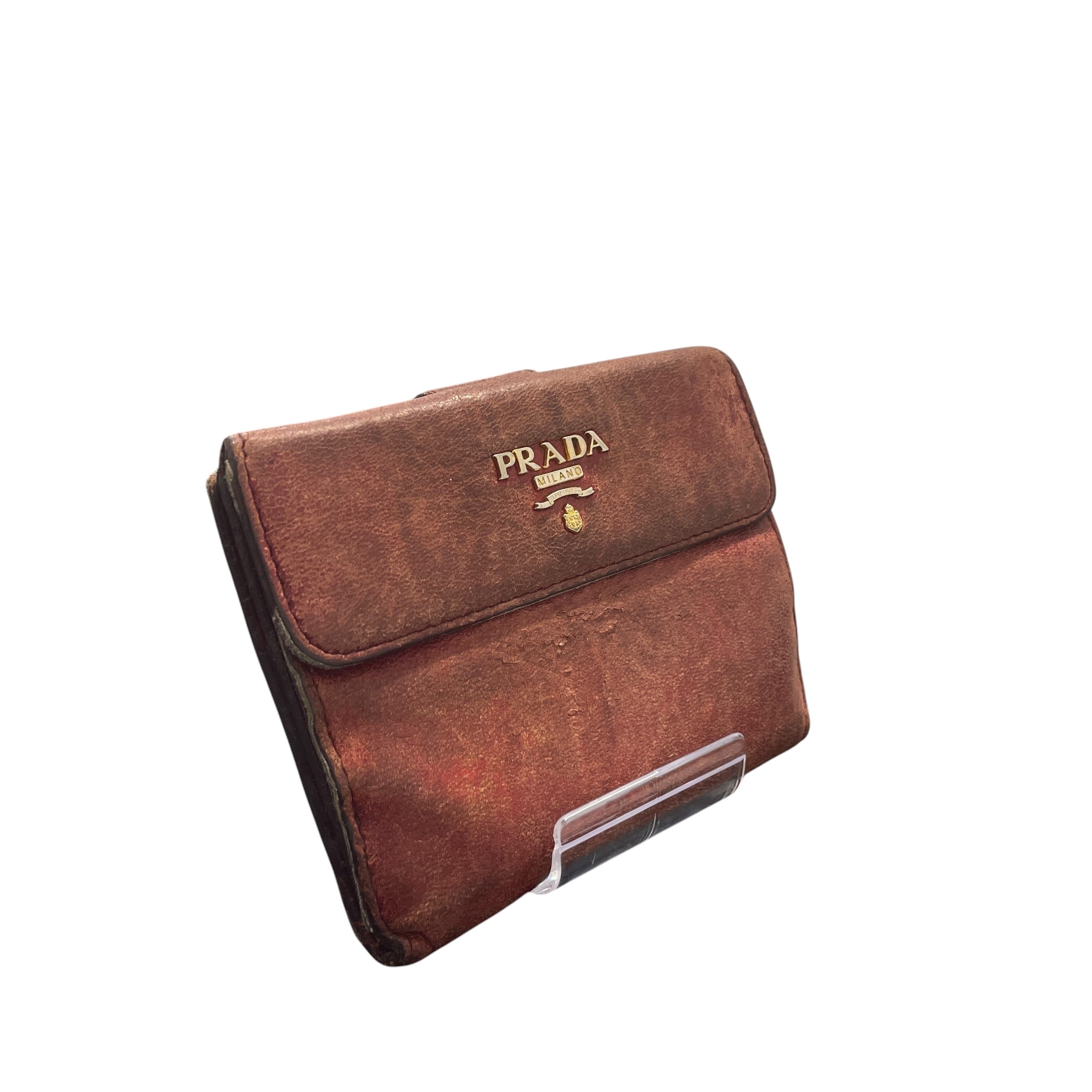 PRADA/Wallet/Faux Leather/RED/ view 1