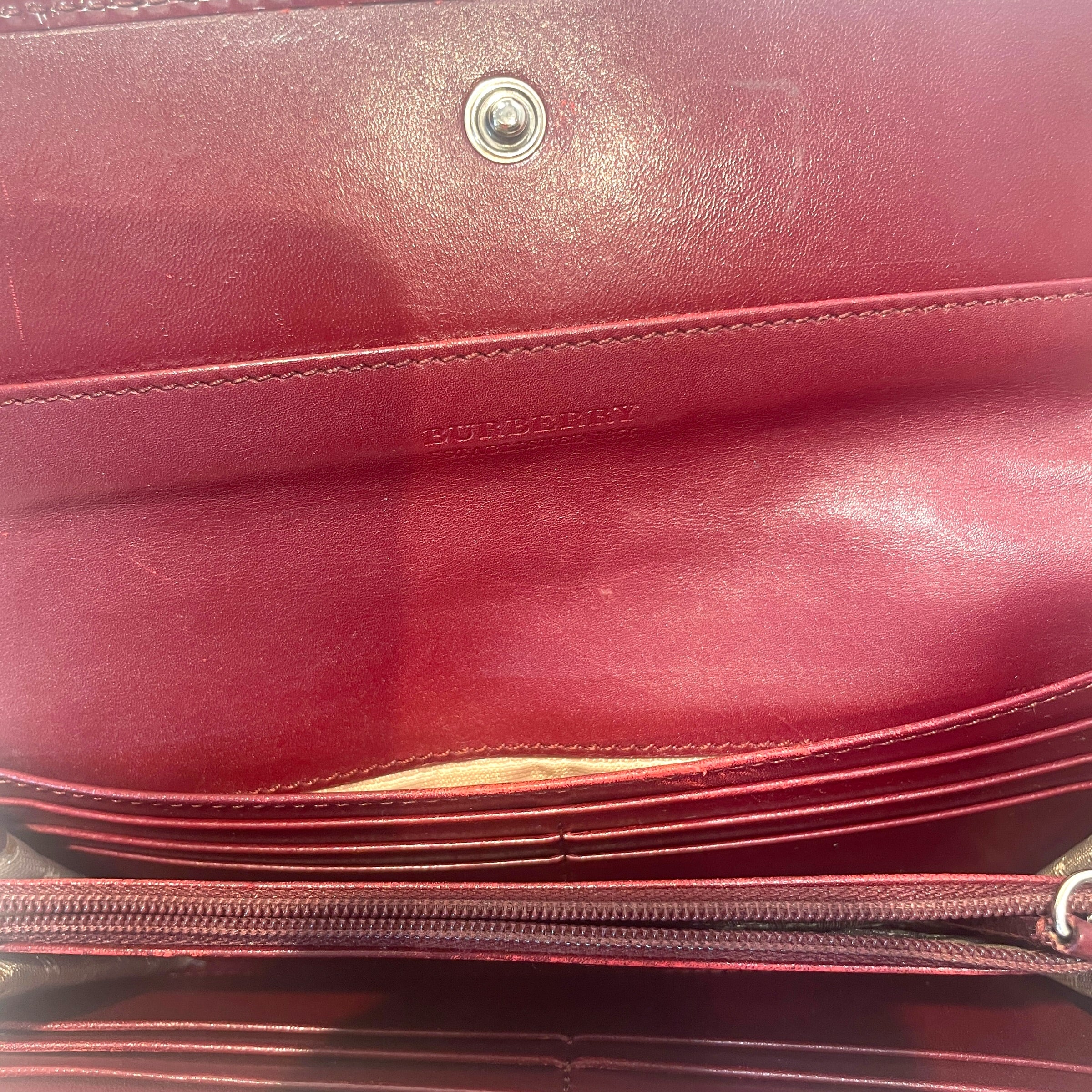 BURBERRY/Long Wallet/All Over Print/Leather/BRD/L's/Patent Nova Coated Heart Long view 3