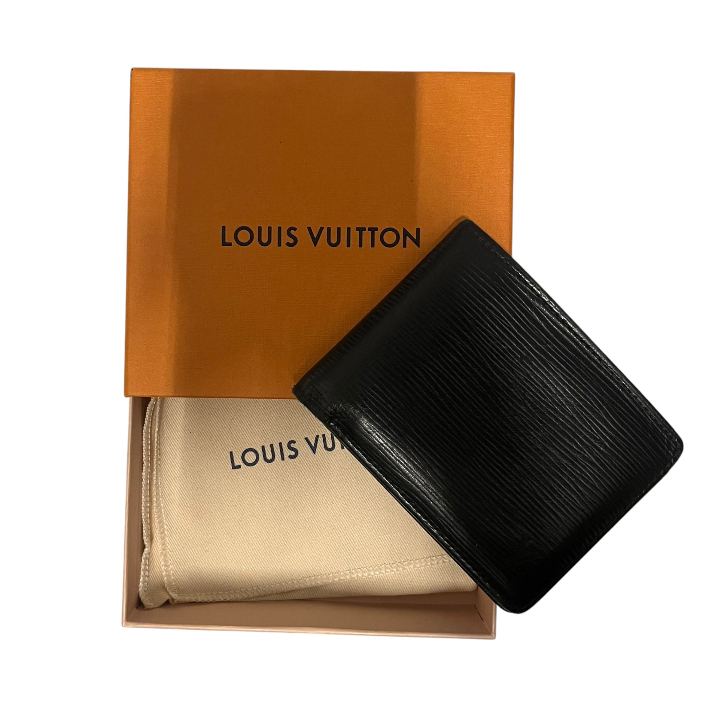 LOUIS VUITTON/Bifold Wallet/Stripe/Leather/BLK/M's/epi leather view 7