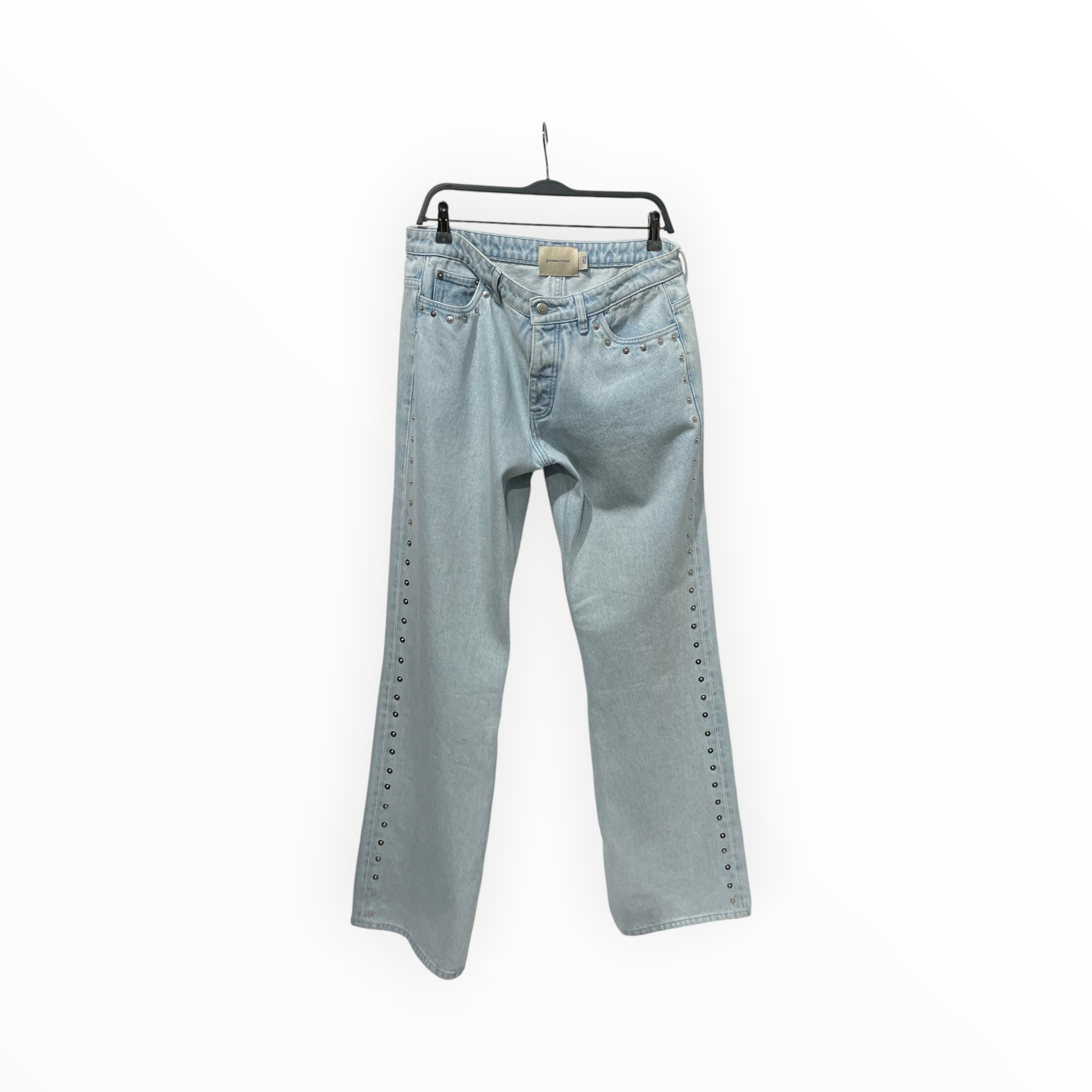 PALOMA WOOL/Straight Pants/40/Denim/BLU/High-waisted/rivet detail on the side view 1