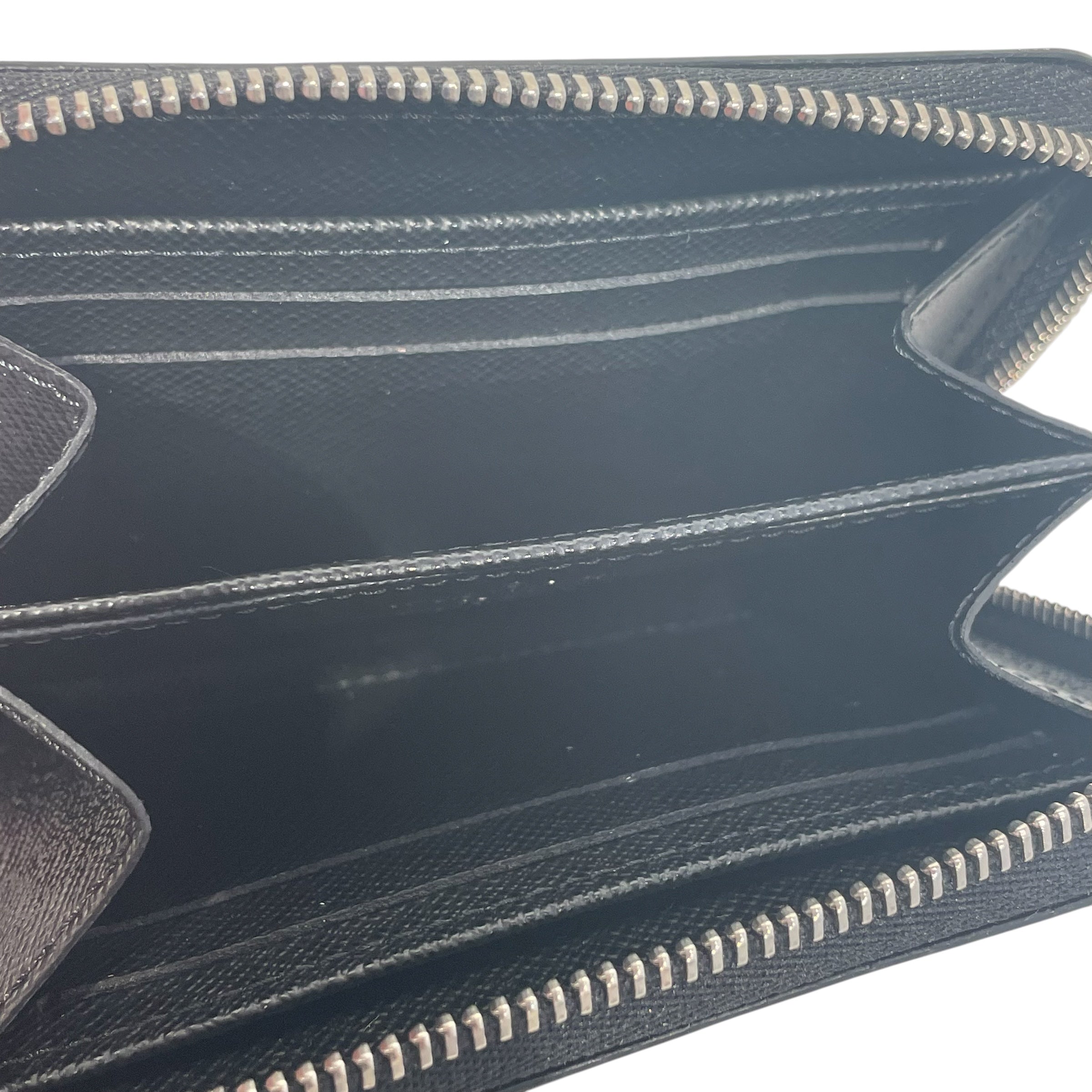 LOUIS VUITTON/Bifold Wallet/Stripe/Leather/BLK/L's/LV  ZIPPY PURSE view 3