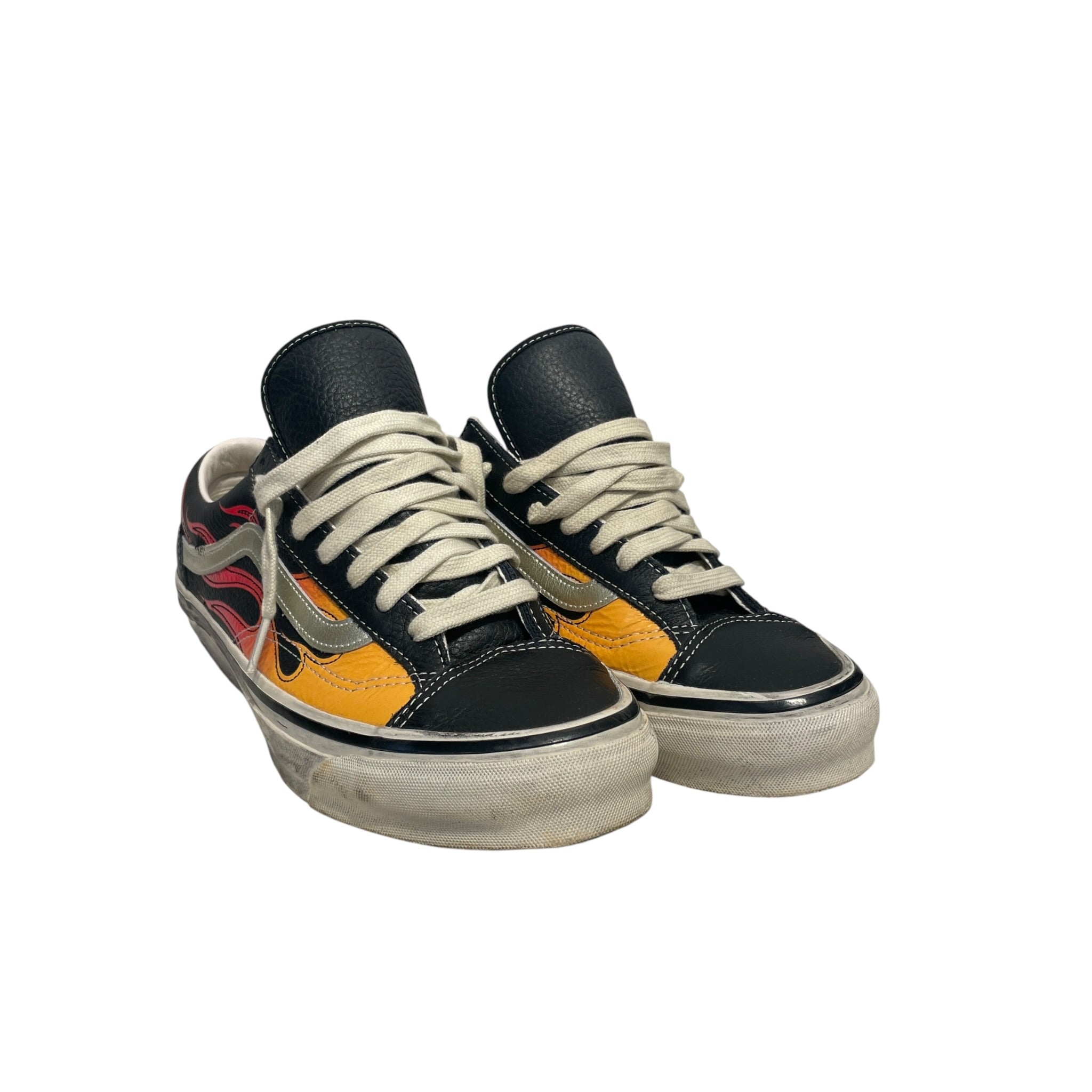 VANS/Low-Sneakers/US 9.5/Leather/BLK/lx old skool flames view 1