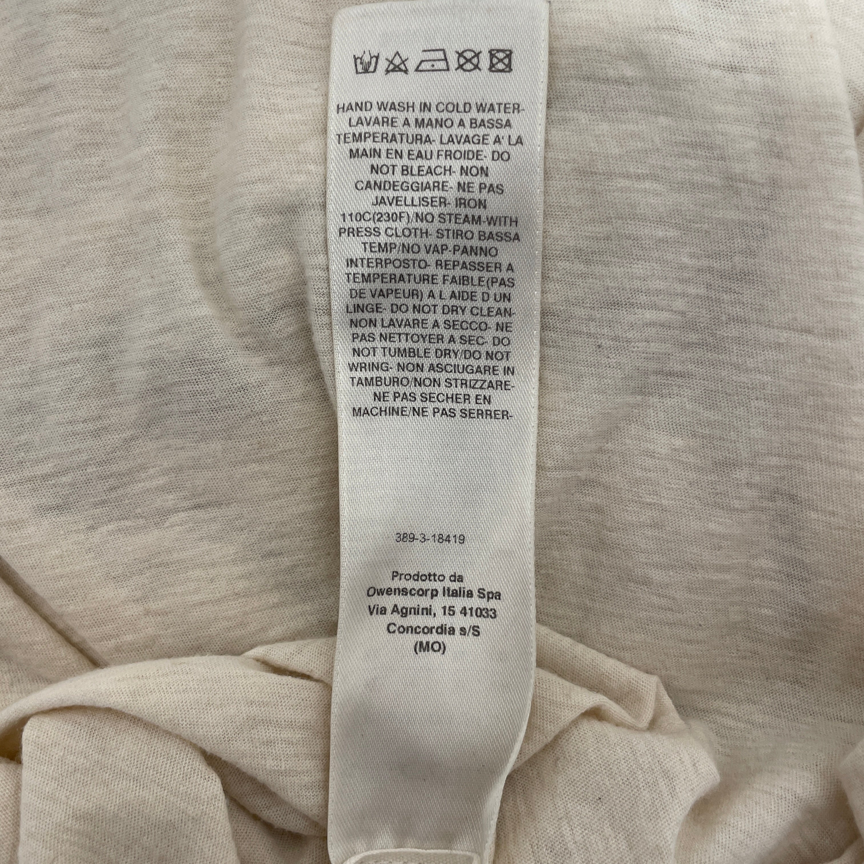 Rick Owens/T-Shirt/XL/Cotton/CRM/Raglan Sleeve/ view 3