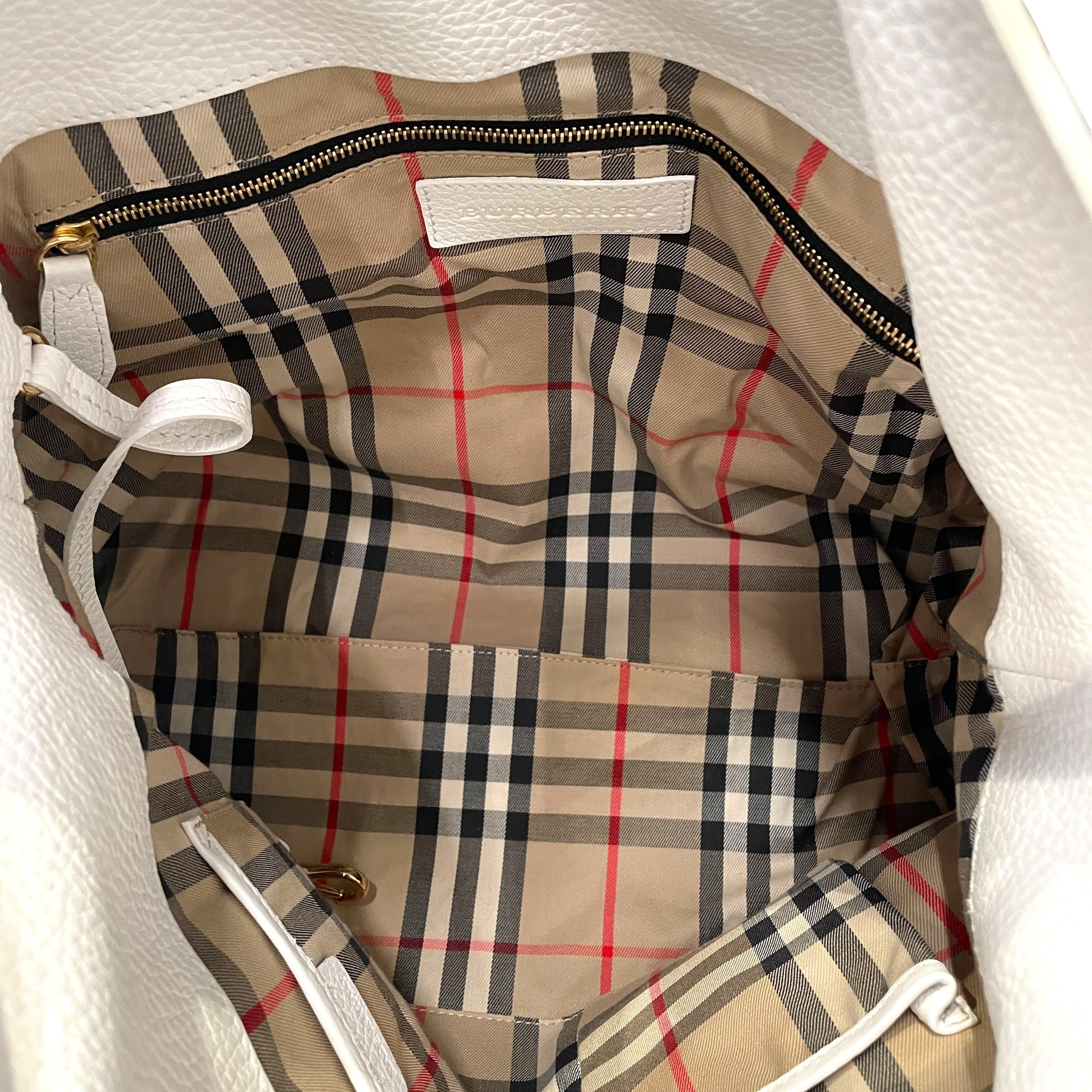 BURBERRY/Tote Bag/Leather/WHT/BAYNARD view 4