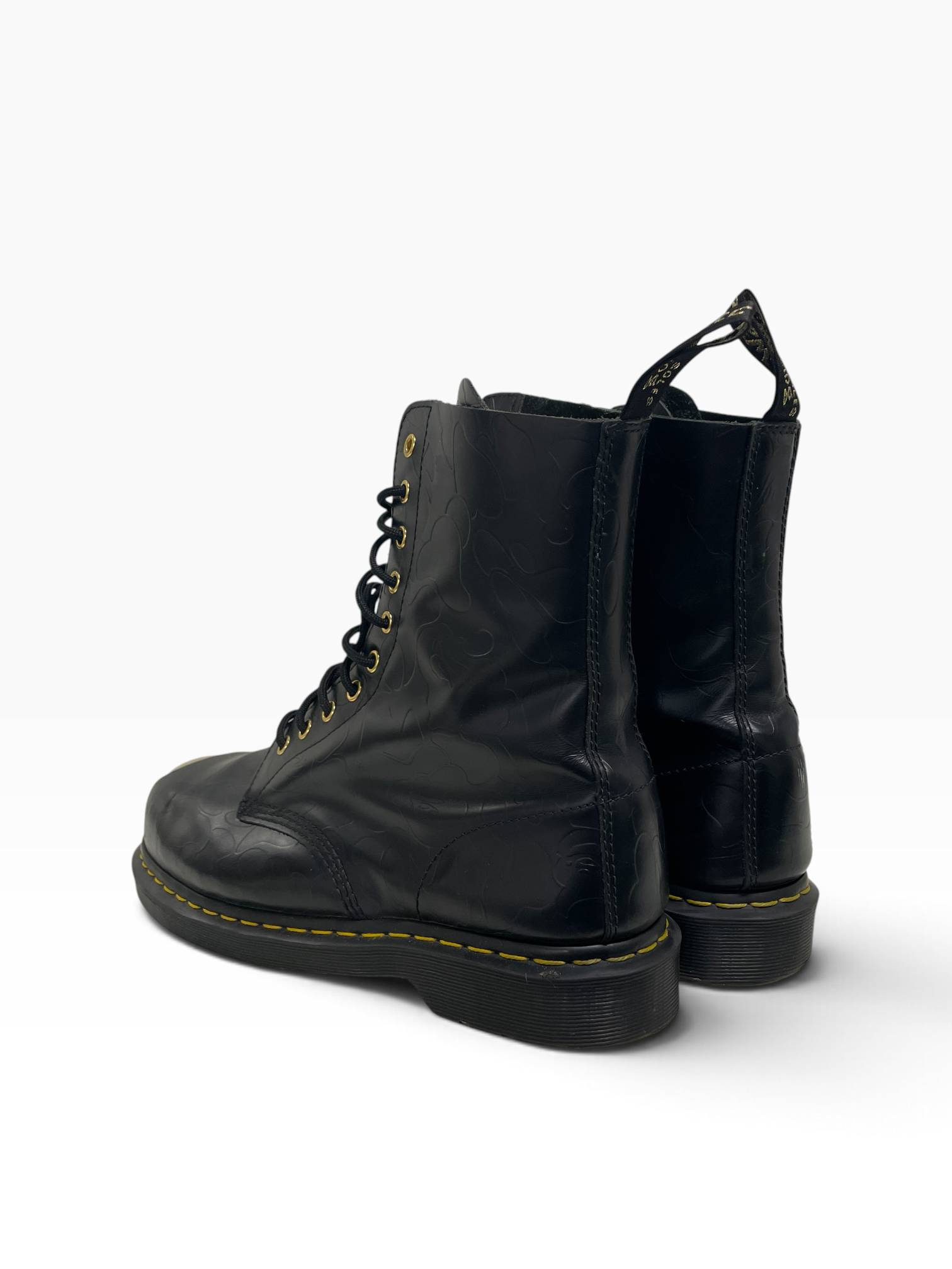 Dr.Martens/A BATHING APE/Rain Boots/US 11/Leather/BLK/BAPE PATTERN EMBOSSING view 2