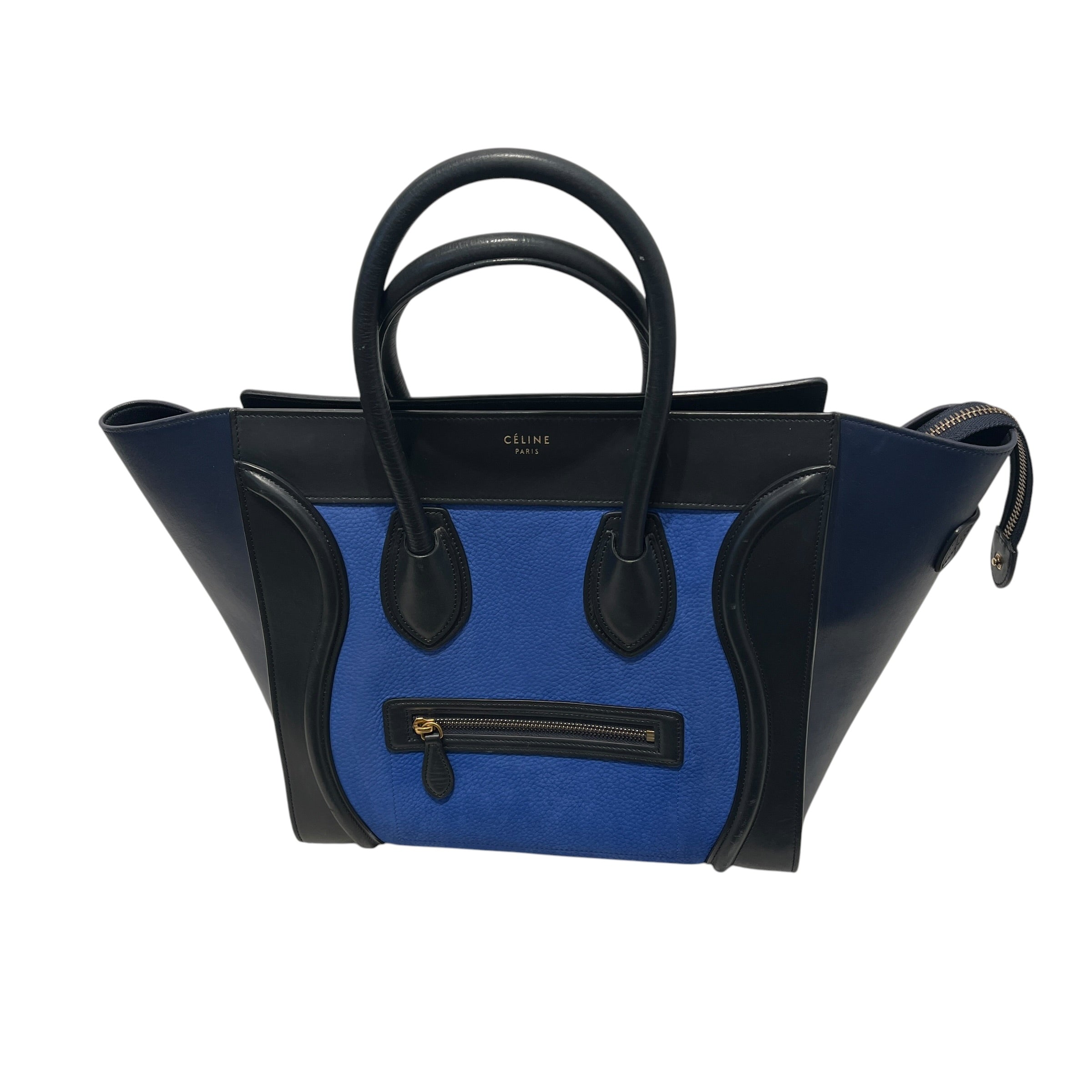 CELINE/Tote Bag/Border/Leather/BLU/Mini Luggage Tote in Blue view 6