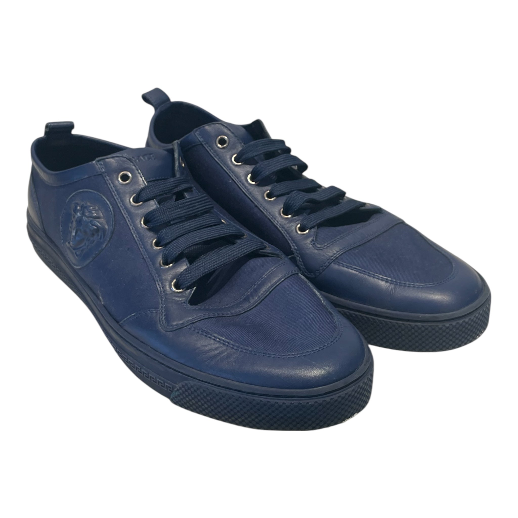 VERSACE/Low-Sneakers/EU 46/Cotton/BLU/LOW TRAINER MEDUSA SIDE view 1