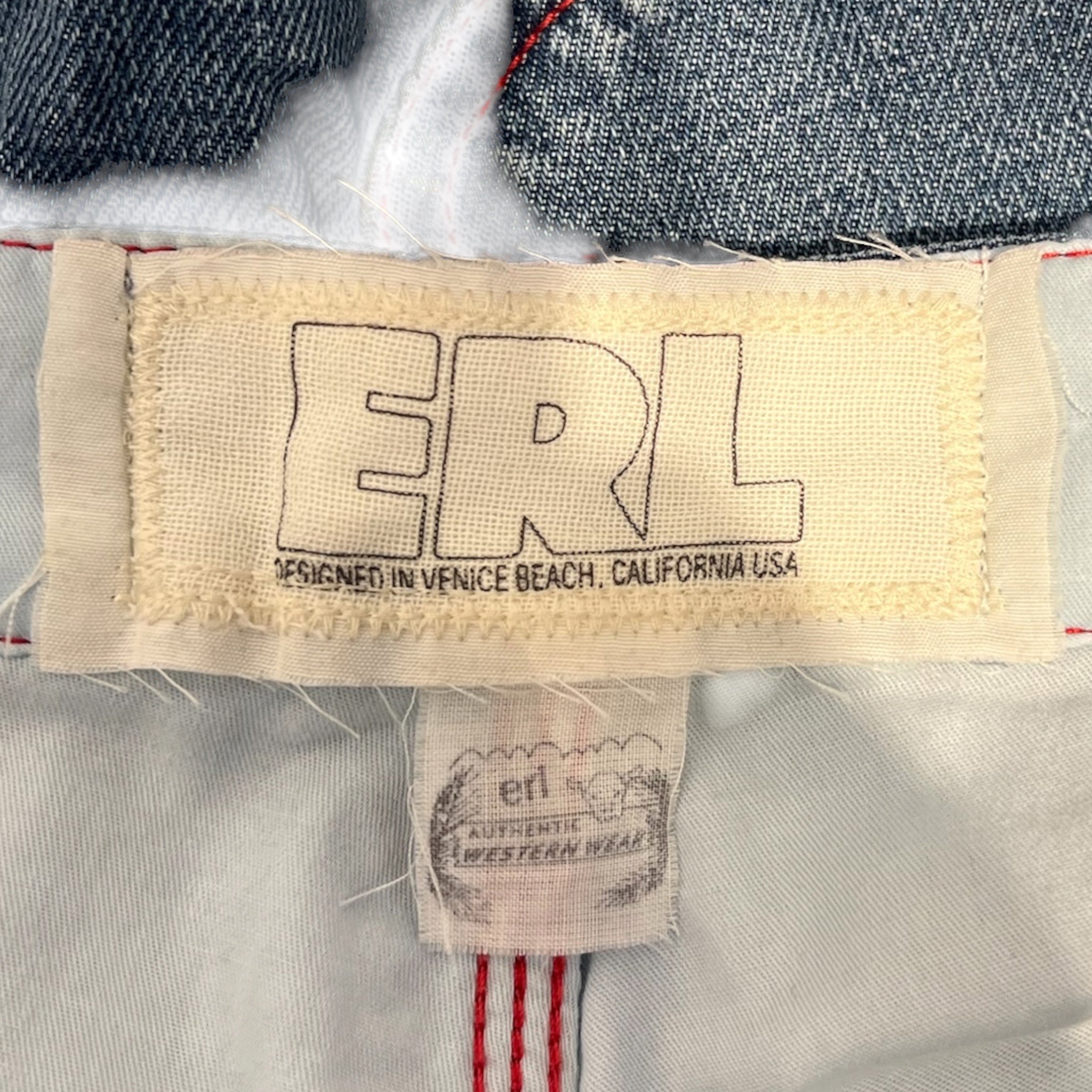 ERL/Shorts/S/Cotton/BLU/RED STITCHING view 3