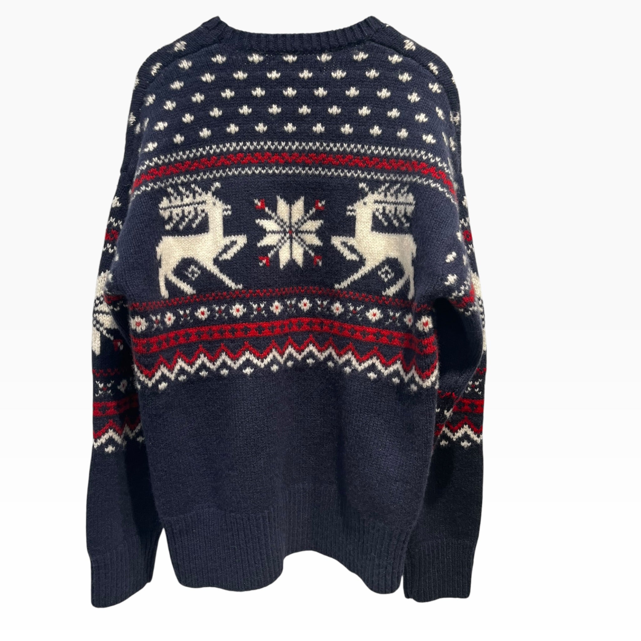 POLO RALPH LAUREN/Sweater/M/All Over Print/Wool/NVY/CHRISTMAS SWEATER view 2