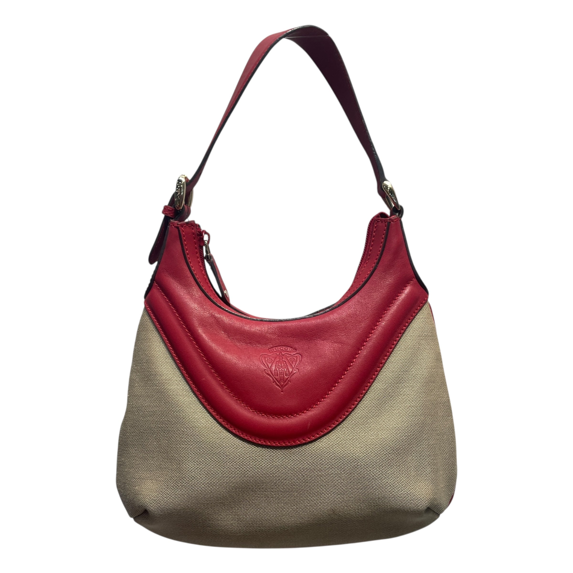 GUCCI/Bag/Leather/BEG/HYSTERIA CREST HOBO RED LEATHR view 1