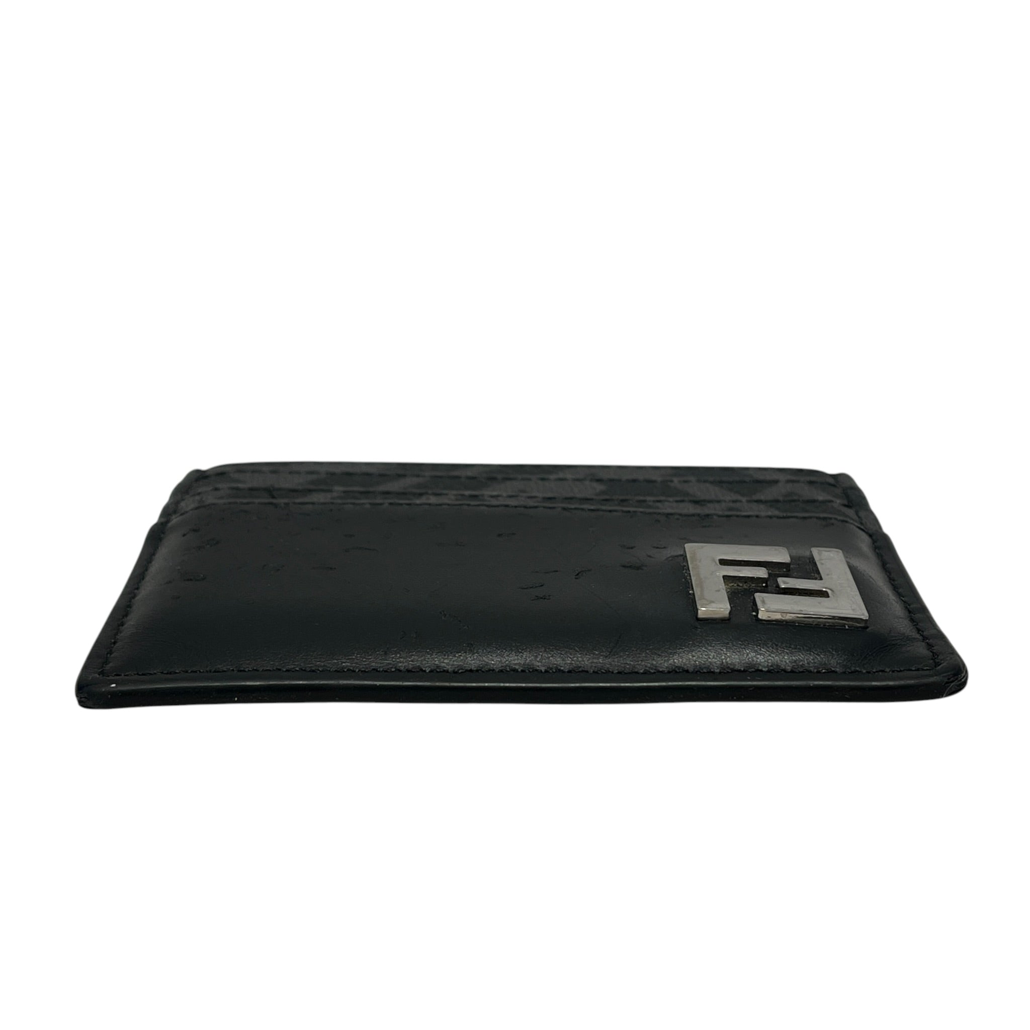 FENDI/Wallet/Monogram/Leather/BLK/Printed SLV/BLK Card Holder view 3