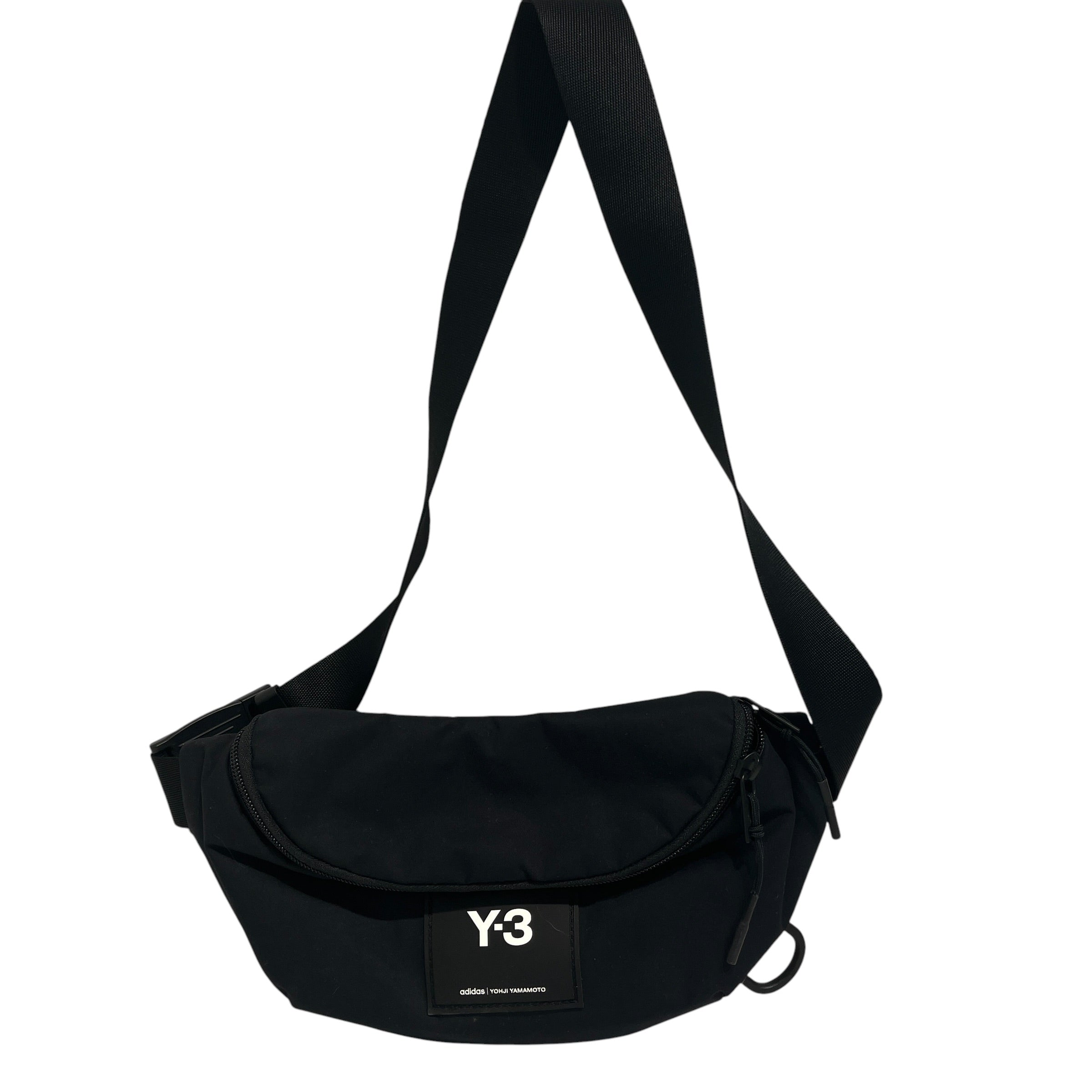 Y-3/Fanny Pack/Graphic/Nylon/BLK/rubber patch view 1