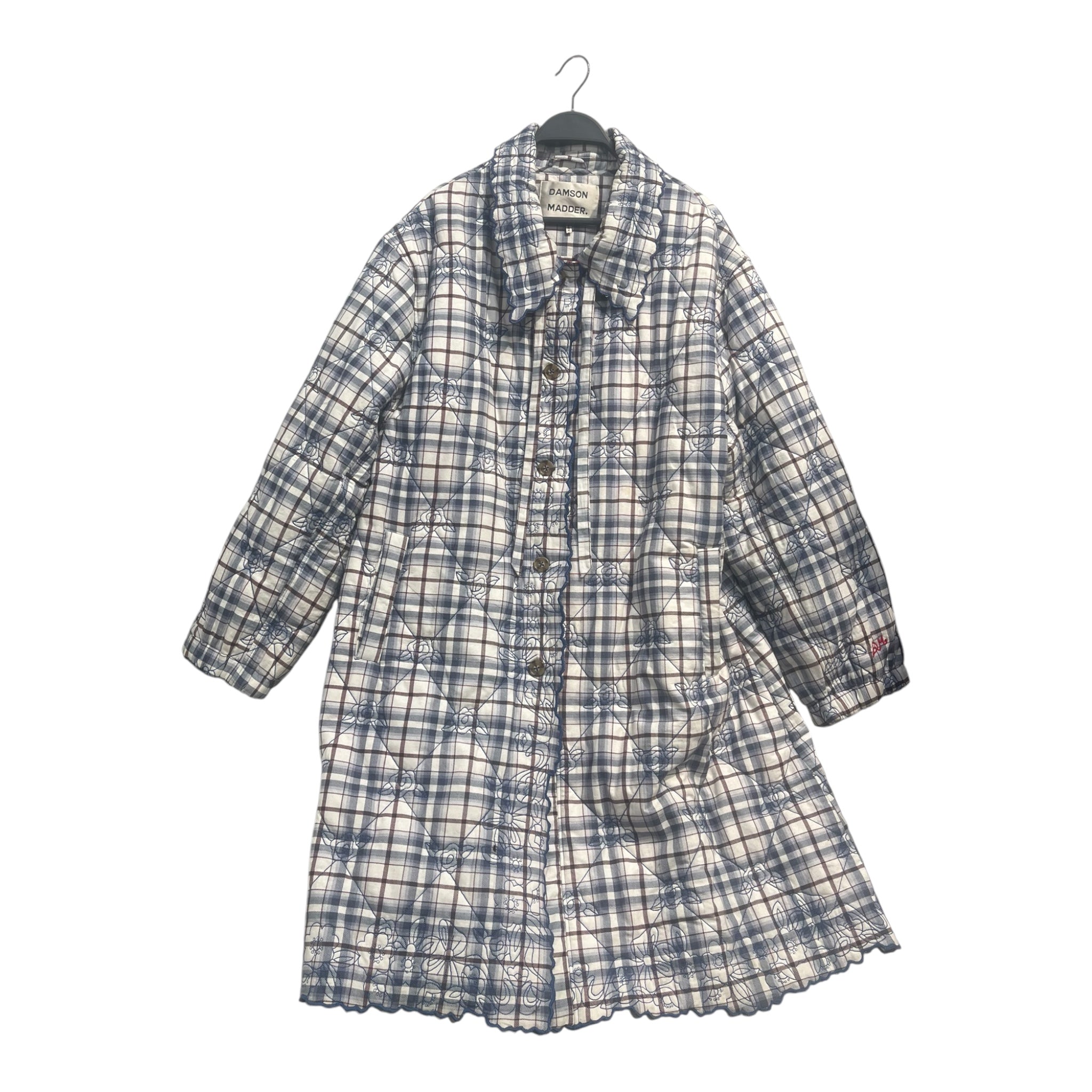 DAMSON MADDER/Jacket/Plaid/Cotton/WHT/blue brown plaid view 1