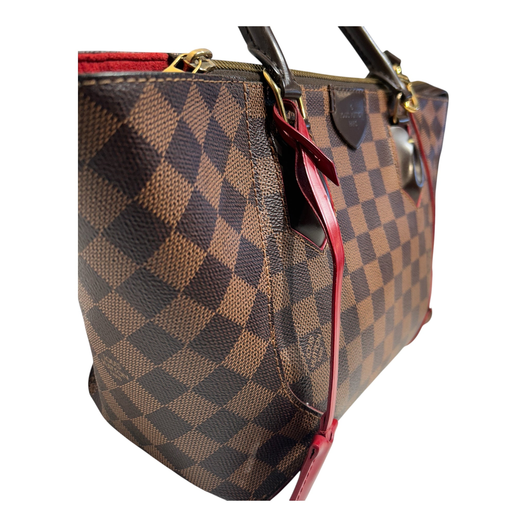 LOUIS VUITTON/Tote Bag/Plaid/Leather/BRW/damier ebene caissa view 6