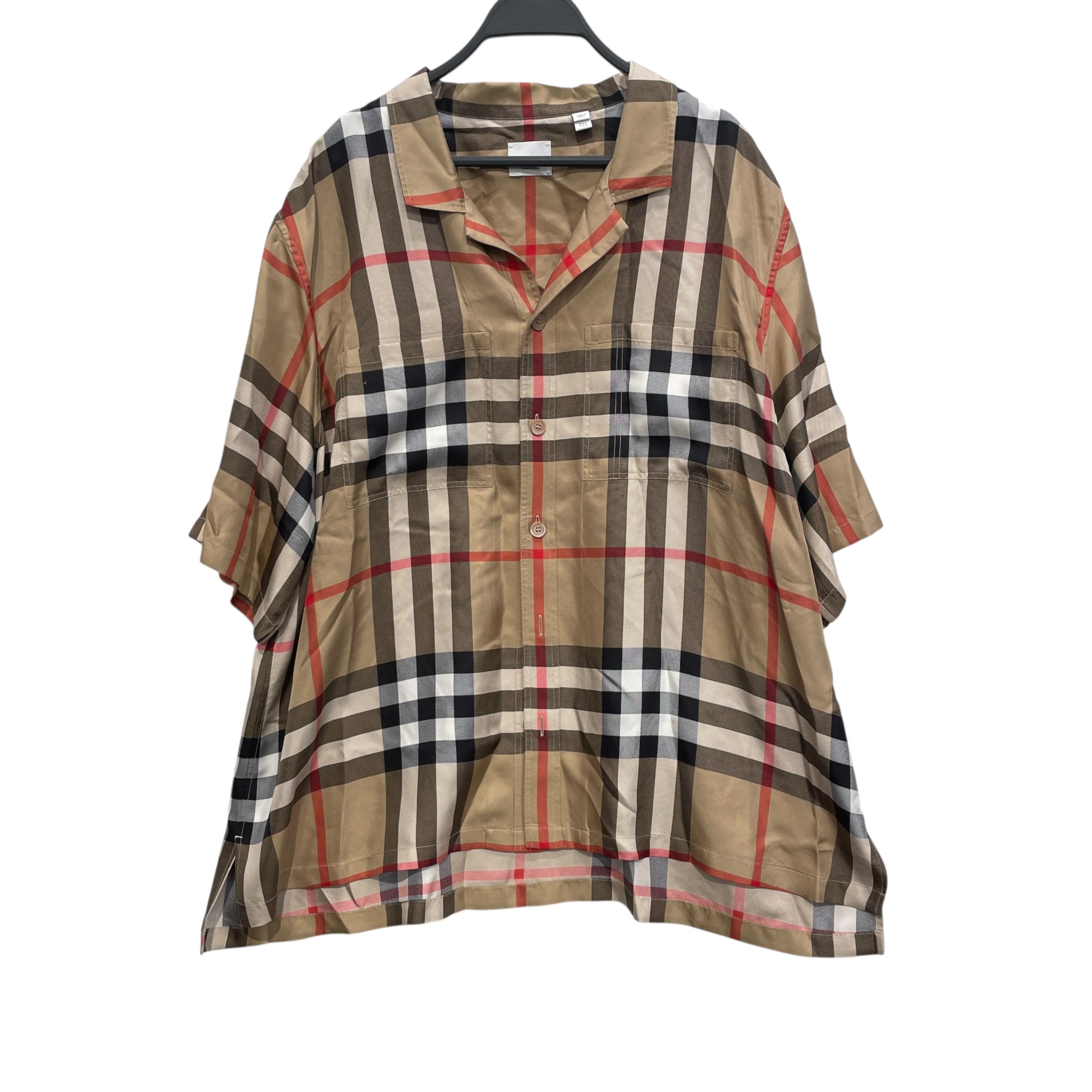 BURBERRY LONDON/SS Shirt/XXL/Silk/MLT/Open Coller/Glen Check/BURBERRYLDN CHECK SILK PLAID S view 1