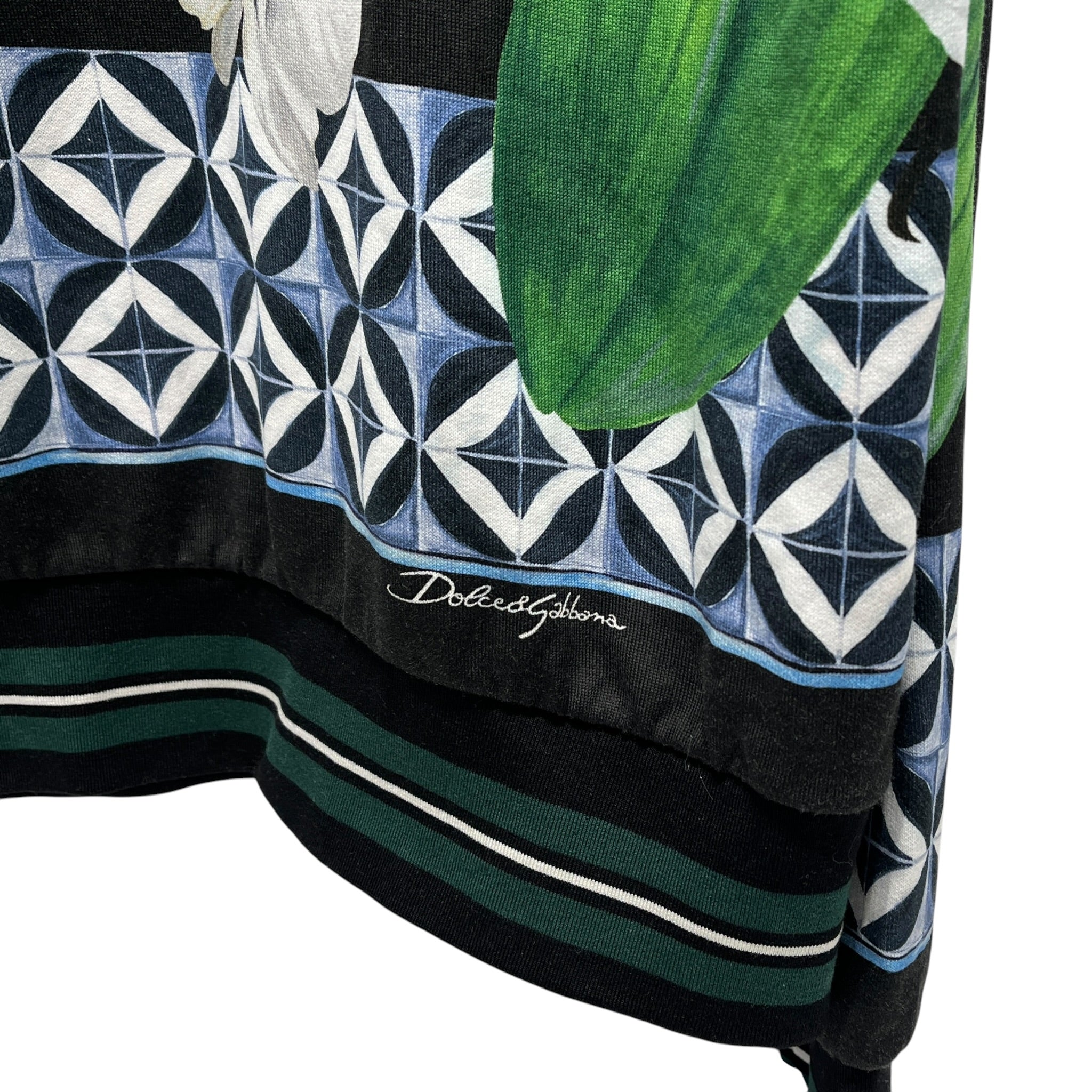 DOLCE&GABBANA/Hoodie/54/Floral Pattern/Cotton/BLK/ELEGANT ORCHID FLORAL HOODIE view 5