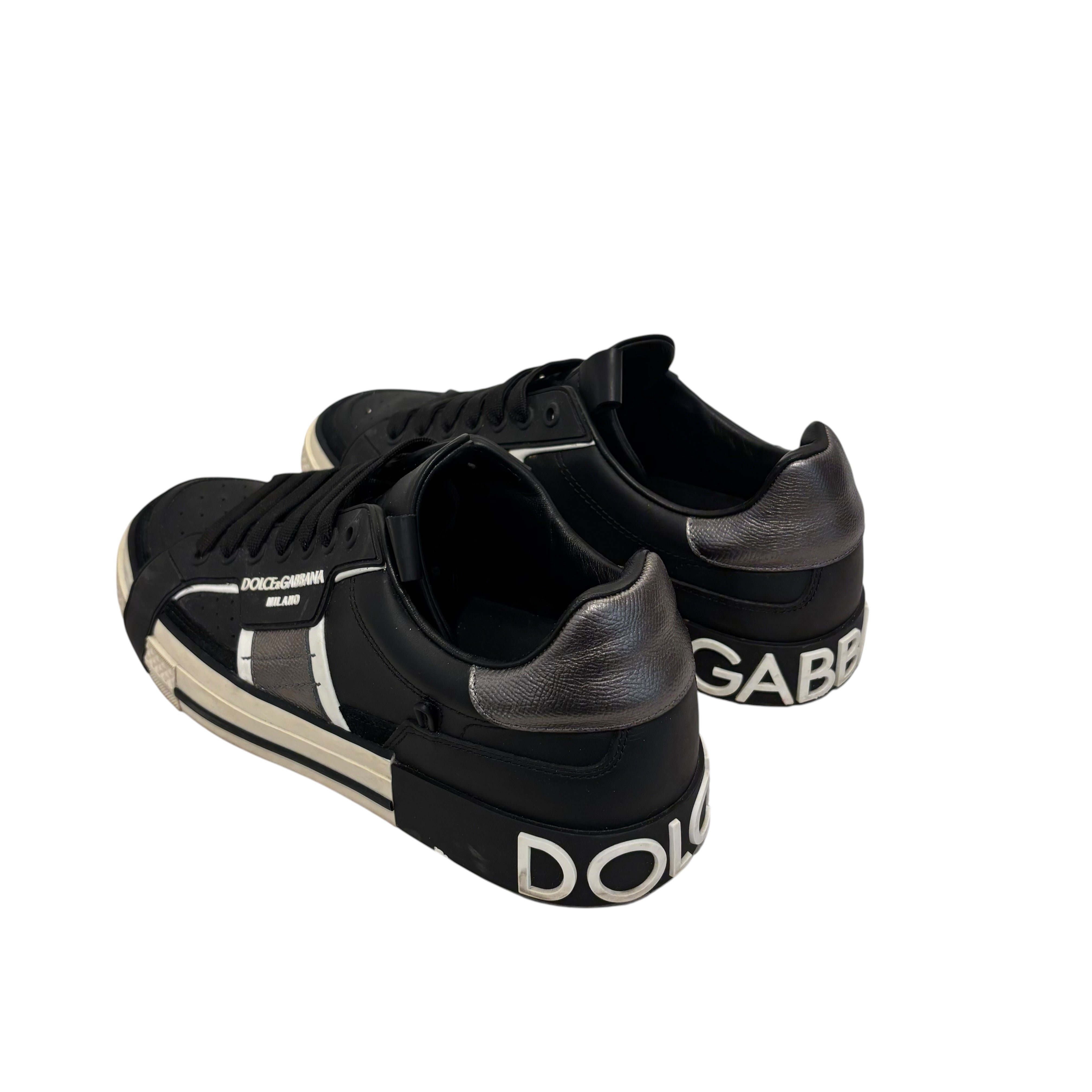DOLCE&GABBANA/Low-Sneakers/US 8/Leather/BLK/ view 2