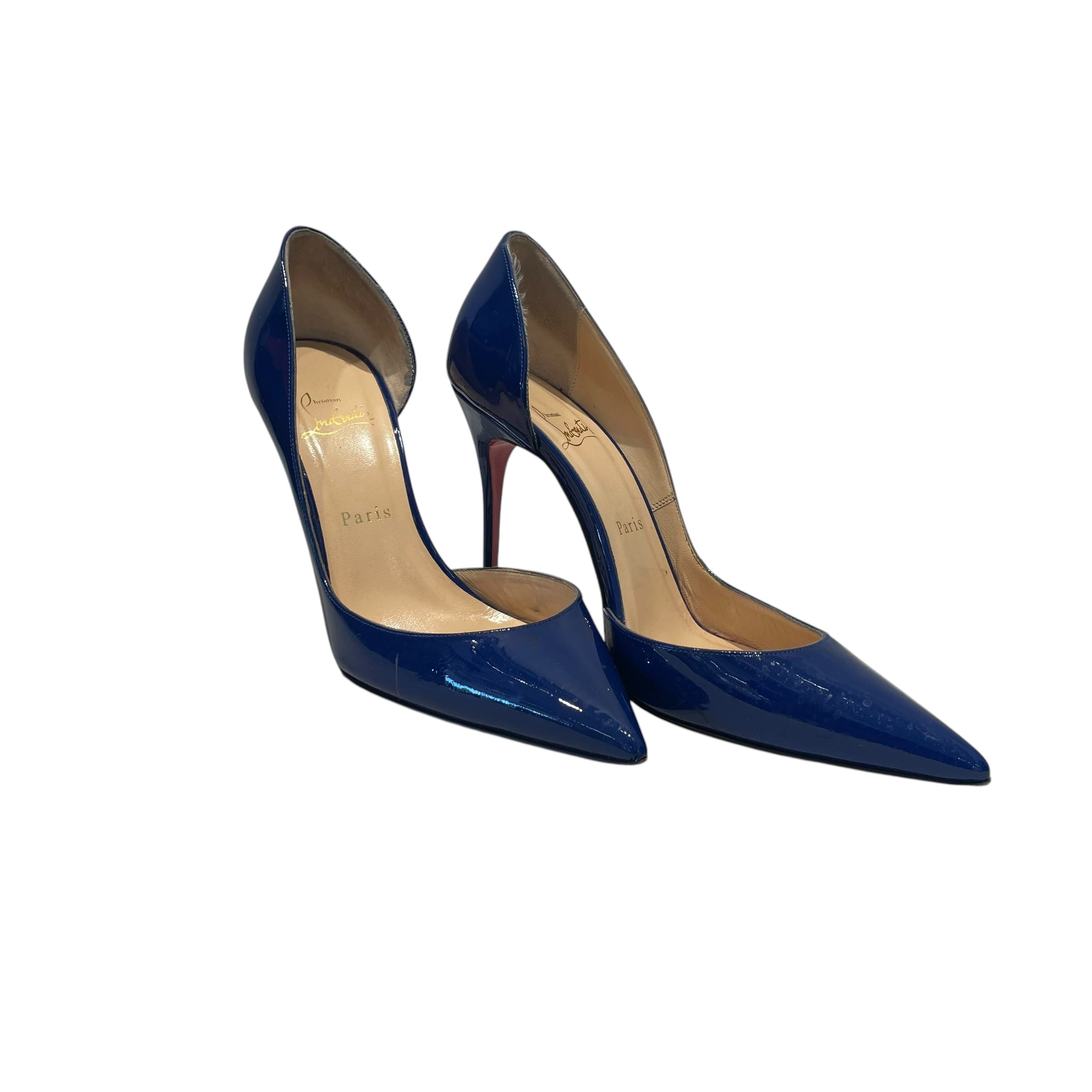 Christian Louboutin/Heels/EU 39/Leather/BLU/PATENT IRIZA view 1