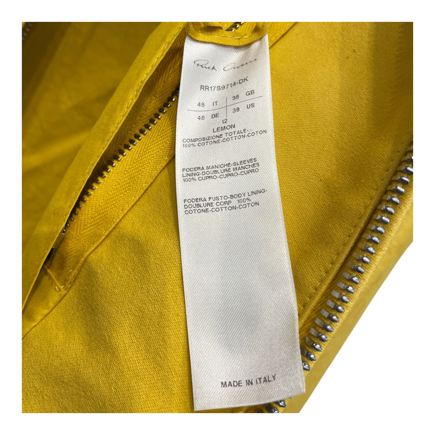 RICK OWENS DRKSHDW/Jacket/48/YLW/CONVERTABLE COLLAR view 7