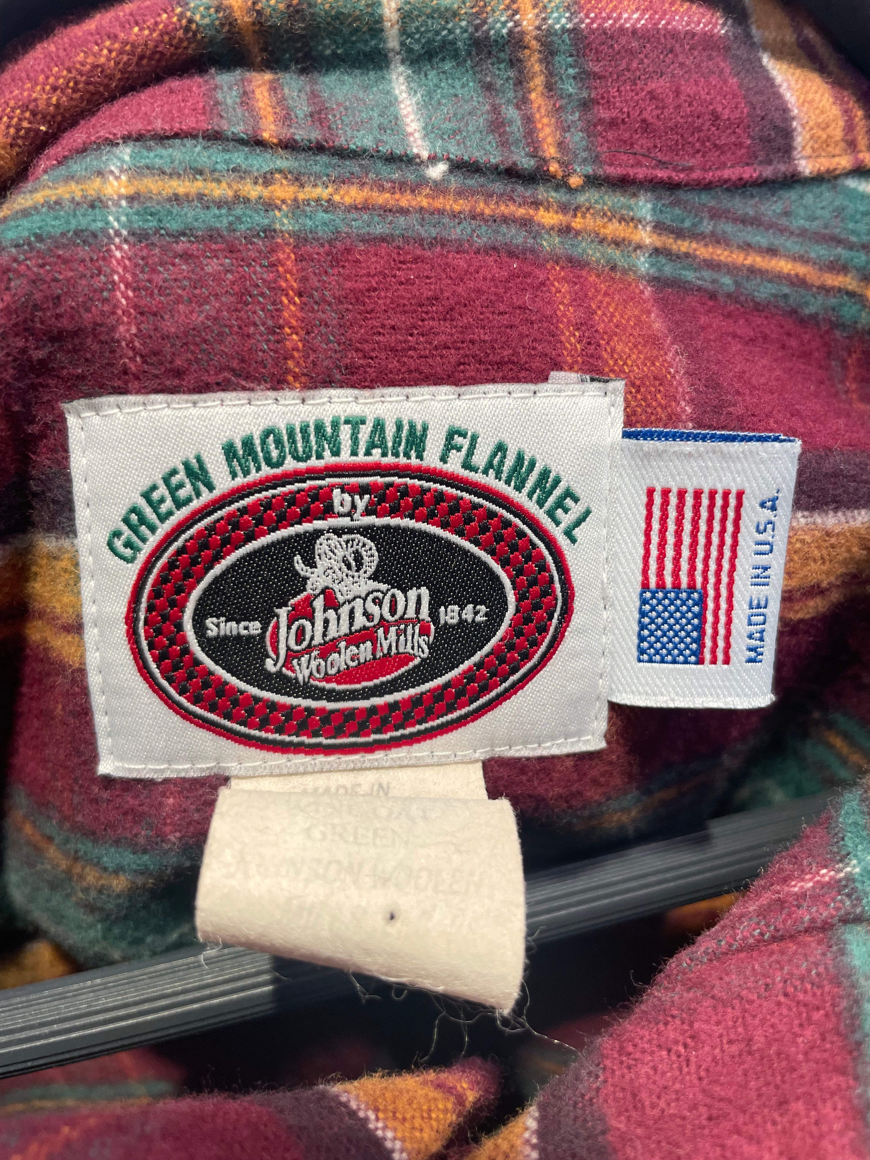 JOHNSON WOOLEN MILLS/Flannel Shirt/XL/Wool/RED/Plaid/GREEN, YELLOW, RED PLAID view 3