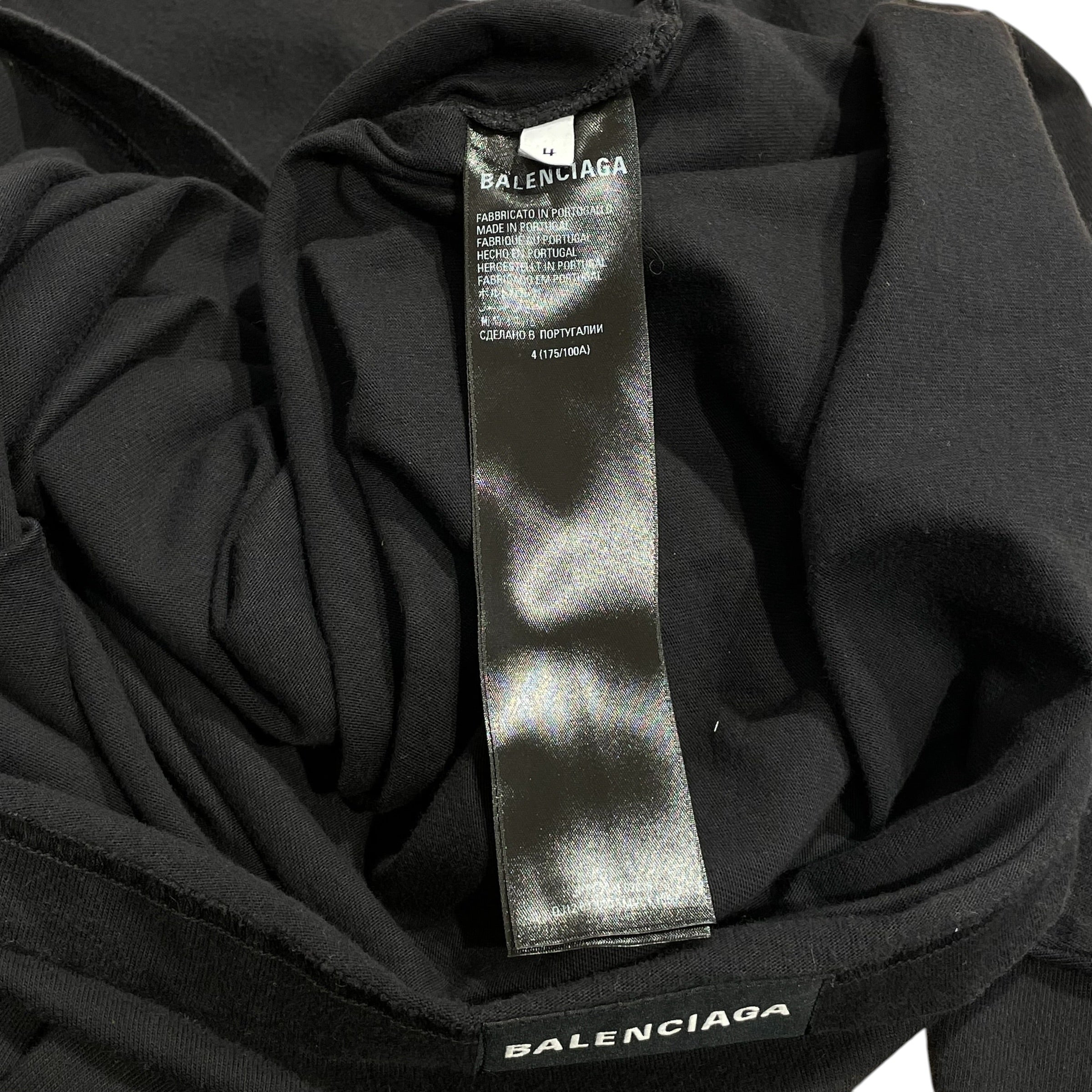 BALENCIAGA/LS T-Shirt/4/Cotton/BLK/blank logo on bottom back view 4