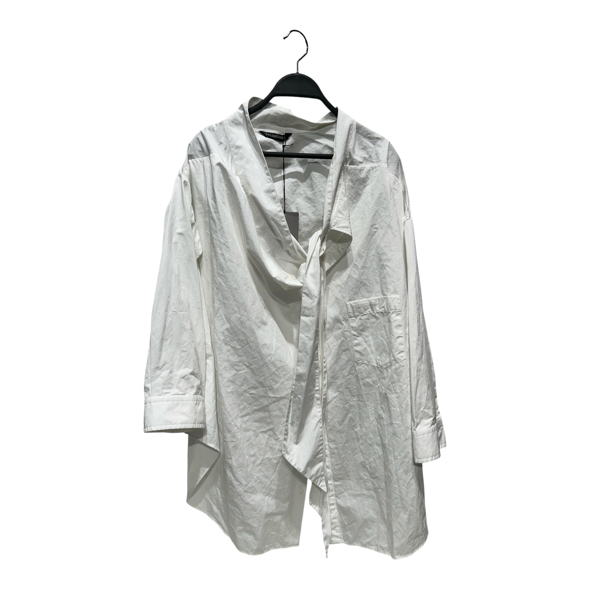 BALENCIAGA/LS Shirt/34/Cotton/WHT/TIE AROUND view 1