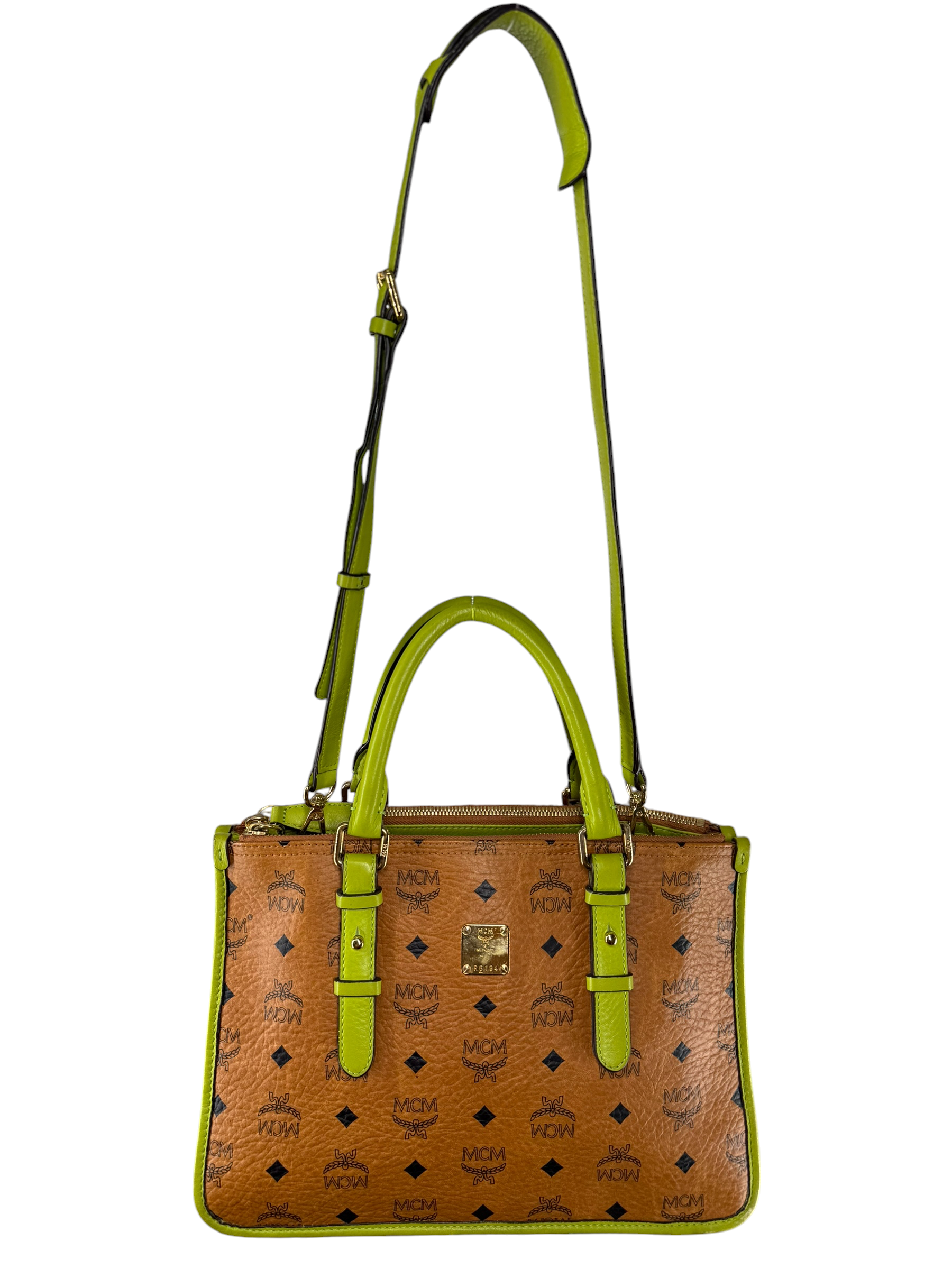 MCM/Bag/Monogram/Leather/BEG/SLIME GREEN MCM view 1