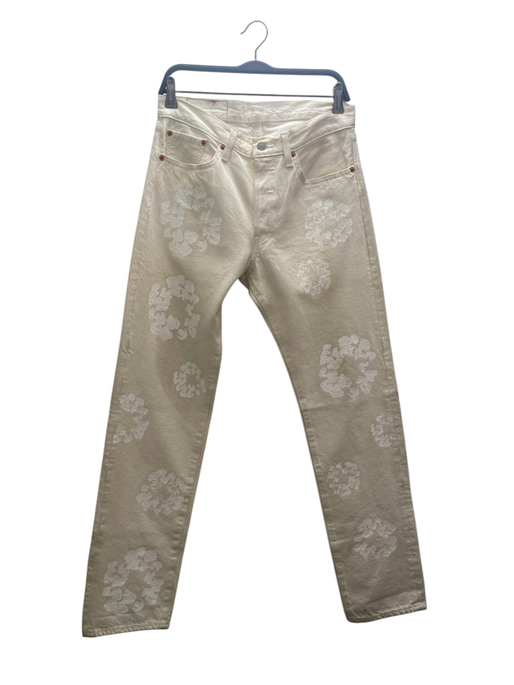 DENIM TEARS/Pants/30/Denim/WHT/All Over Print/WHT ON WHT COTTON REEF view 1