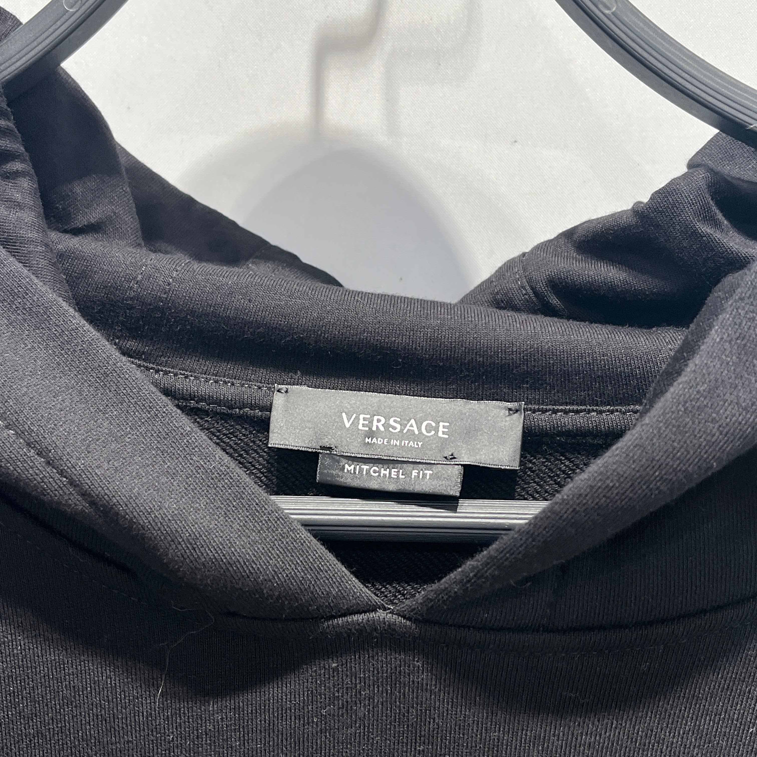 GIANNI VERSACE/Hoodie/L/Graphic/Cotton/BLK/Pullover/Embroidred Garland Logo Hoodie view 3
