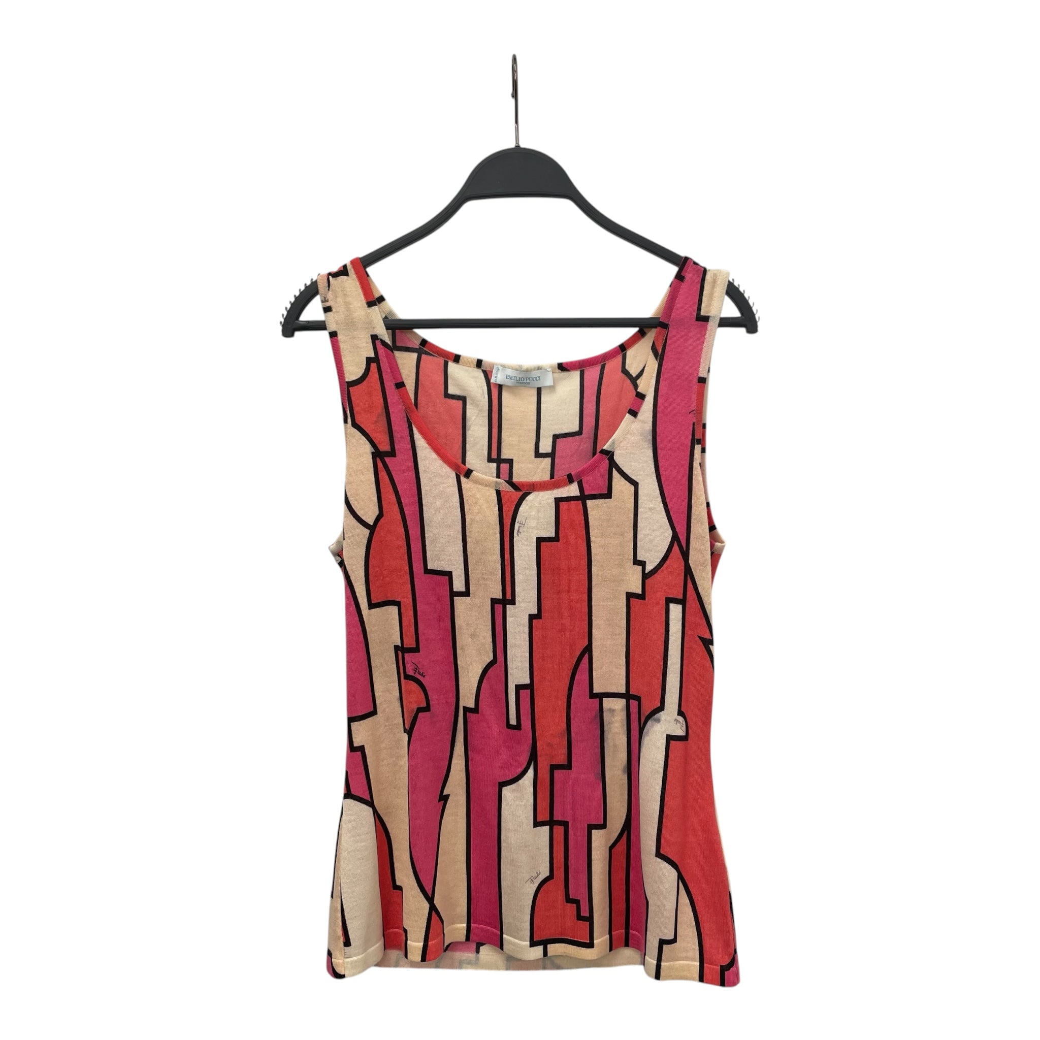 EMILIO PUCCI/T-Shirt/S/Graphic/Cotton/MLT/PINKORANGECREAMTANK view 1
