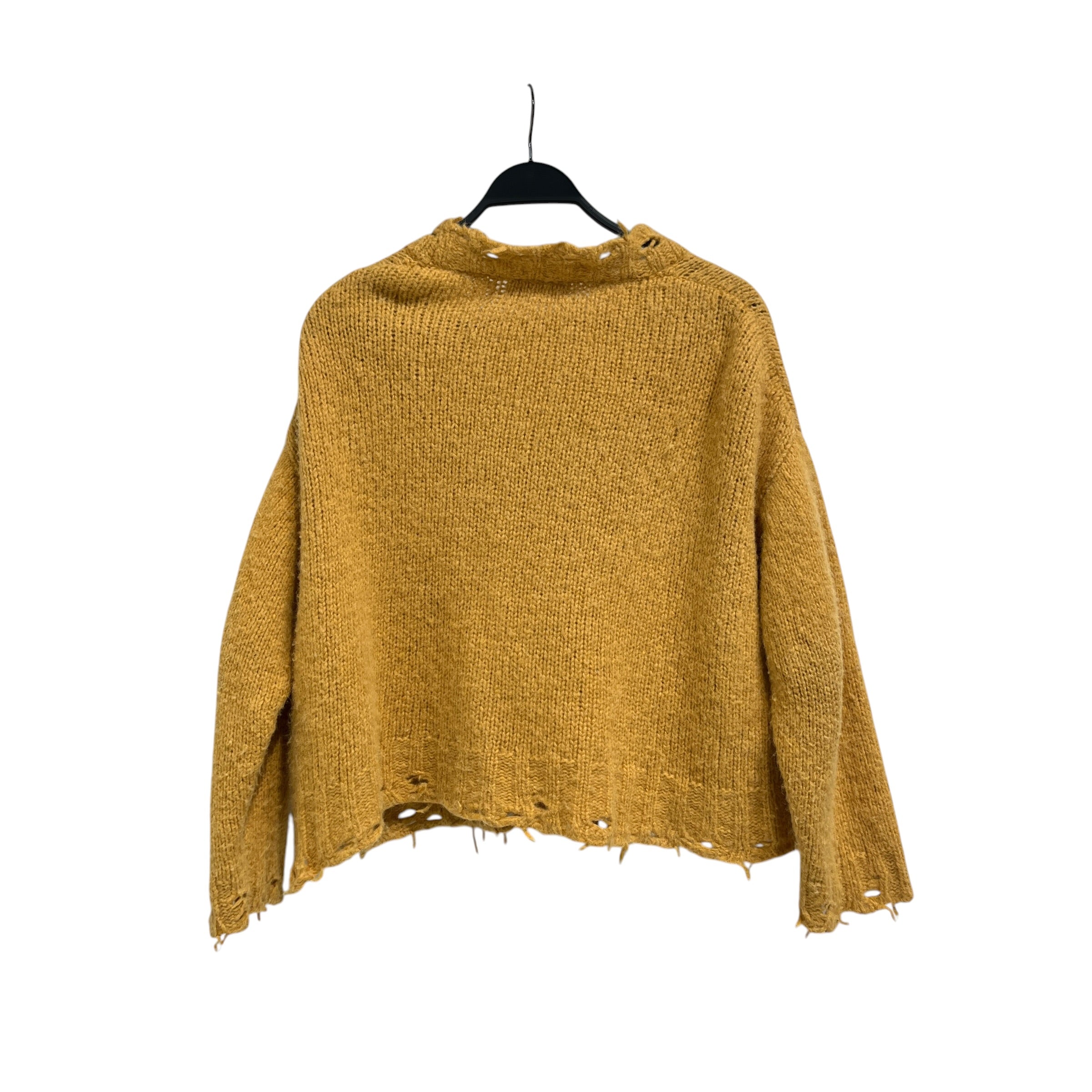 BARE KNUCKLES/Cardigan/M/Wool/GLD/Distressed Cardigan view 2