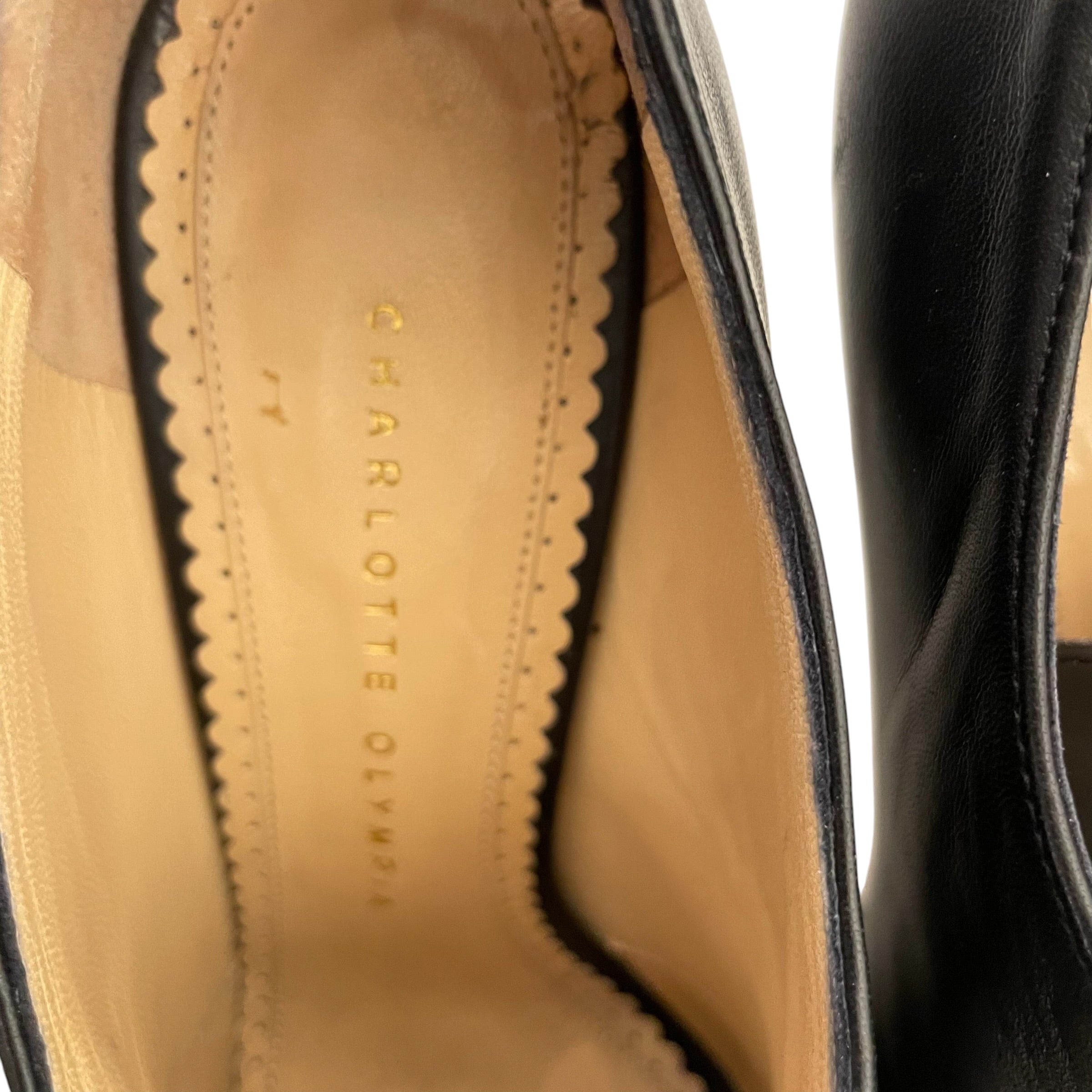 Charlotte Olympia/Heels/EU 37.5/Leather/BLK/alice unzipped view 5