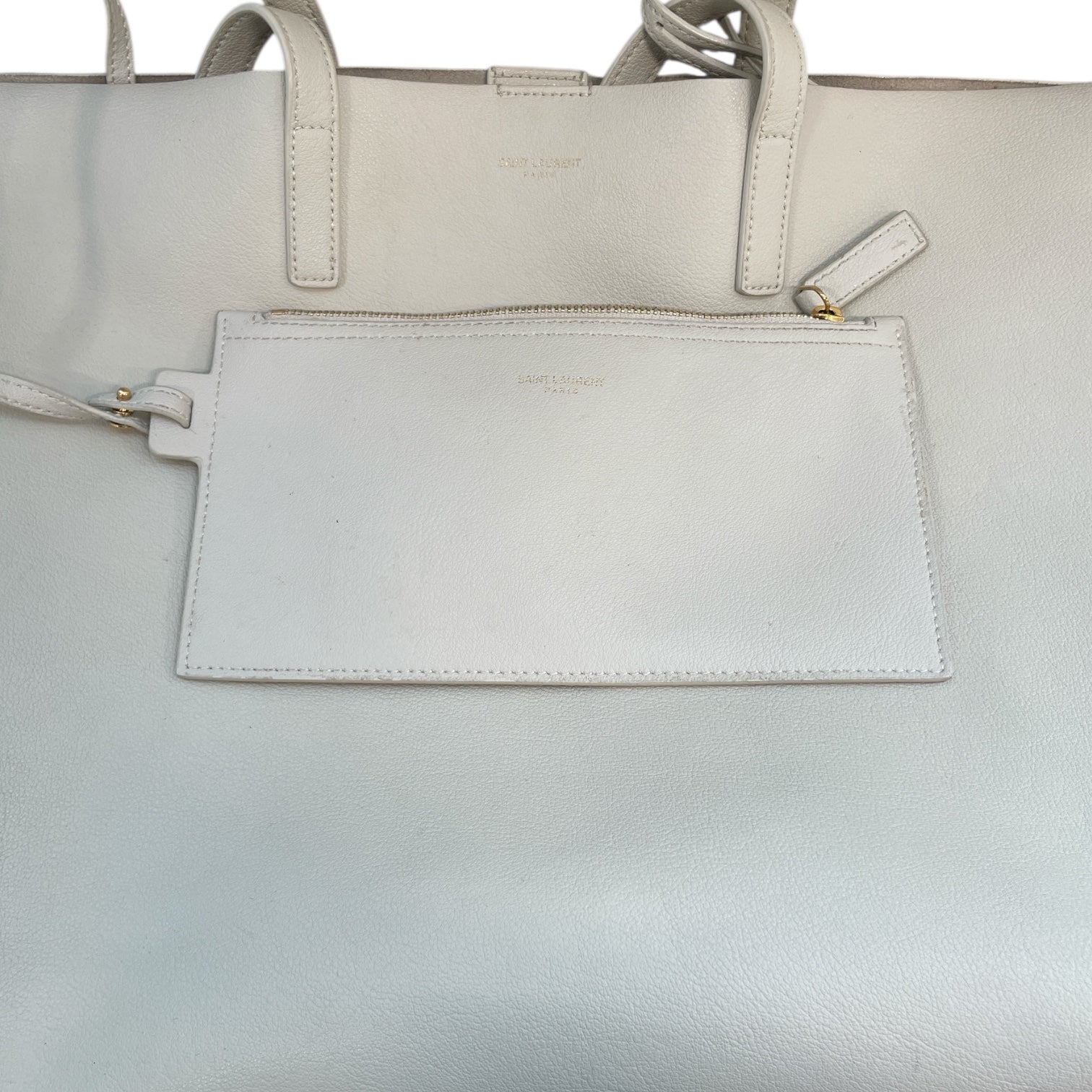 SAINT LAURENT/Tote Bag/Leather/CRM/SHOPPING TOTE view 4