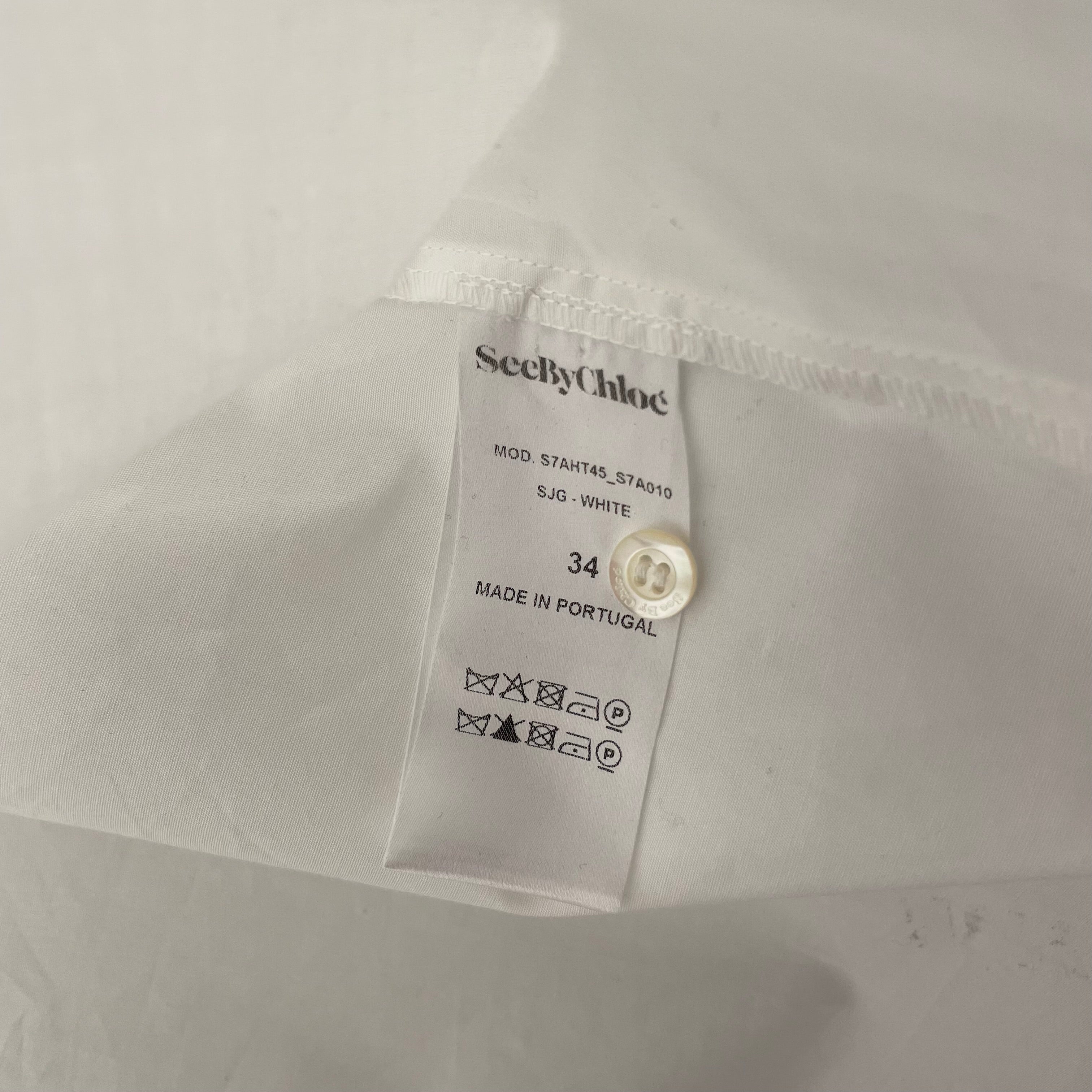 SEE BY CHLOE/LS Cut & Sew/XS/Cotton/WHT/LACE SLEEVE view 3