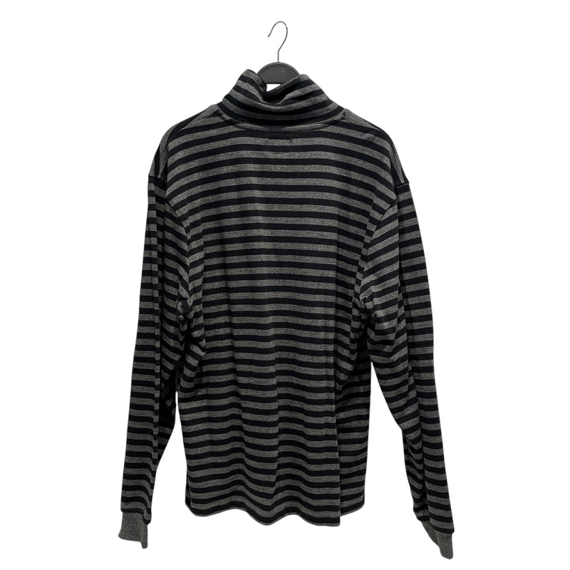 STUSSY/LS T-Shirt/XXL/Cotton/BLK/Stripe/STRIPED TURTLENECK LS TEE