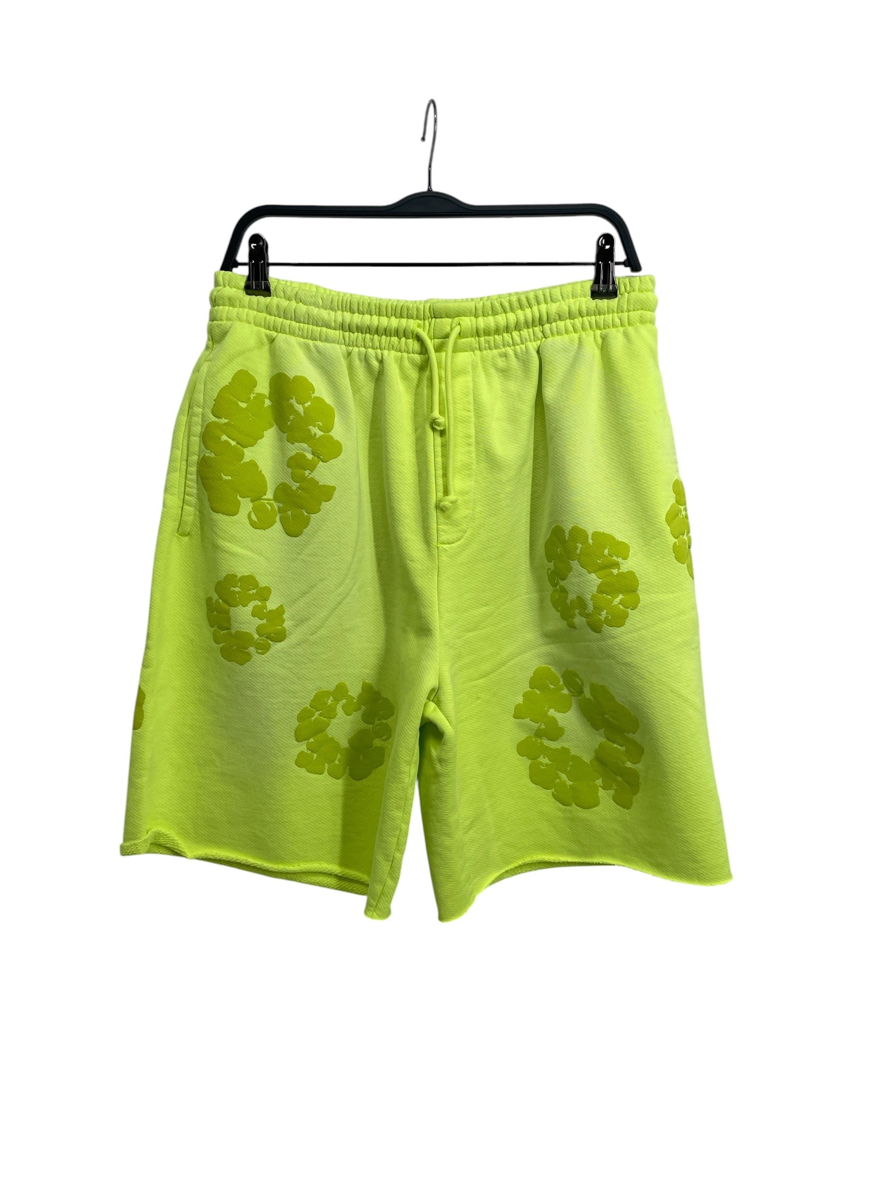 DENIM TEARS/Shorts/M/Cotton/GRN/WREATH SHORTS NEON view 1