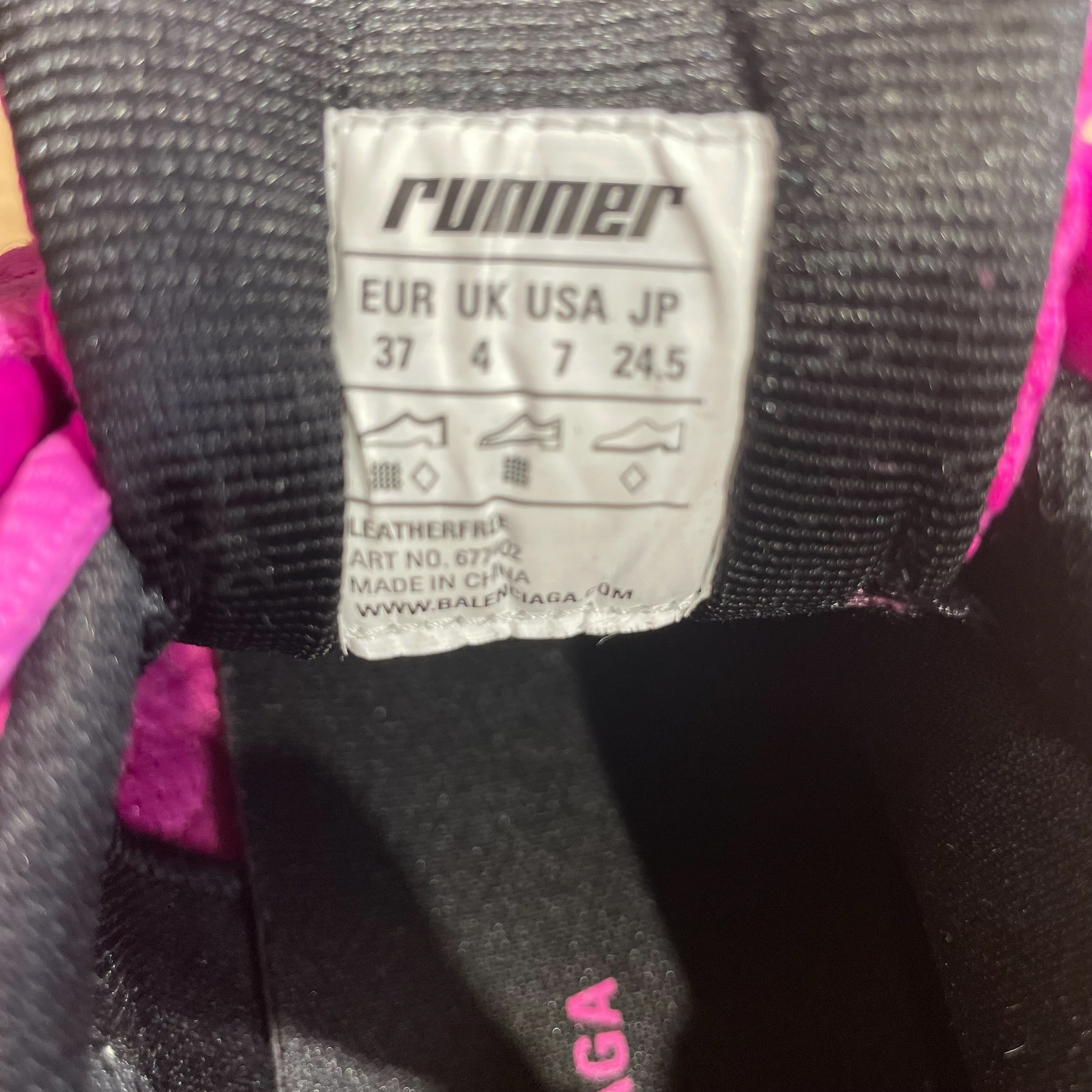 BALENCIAGA/Low-Sneakers/EU 37/PNK/RUNNER PNK/BLK view 6