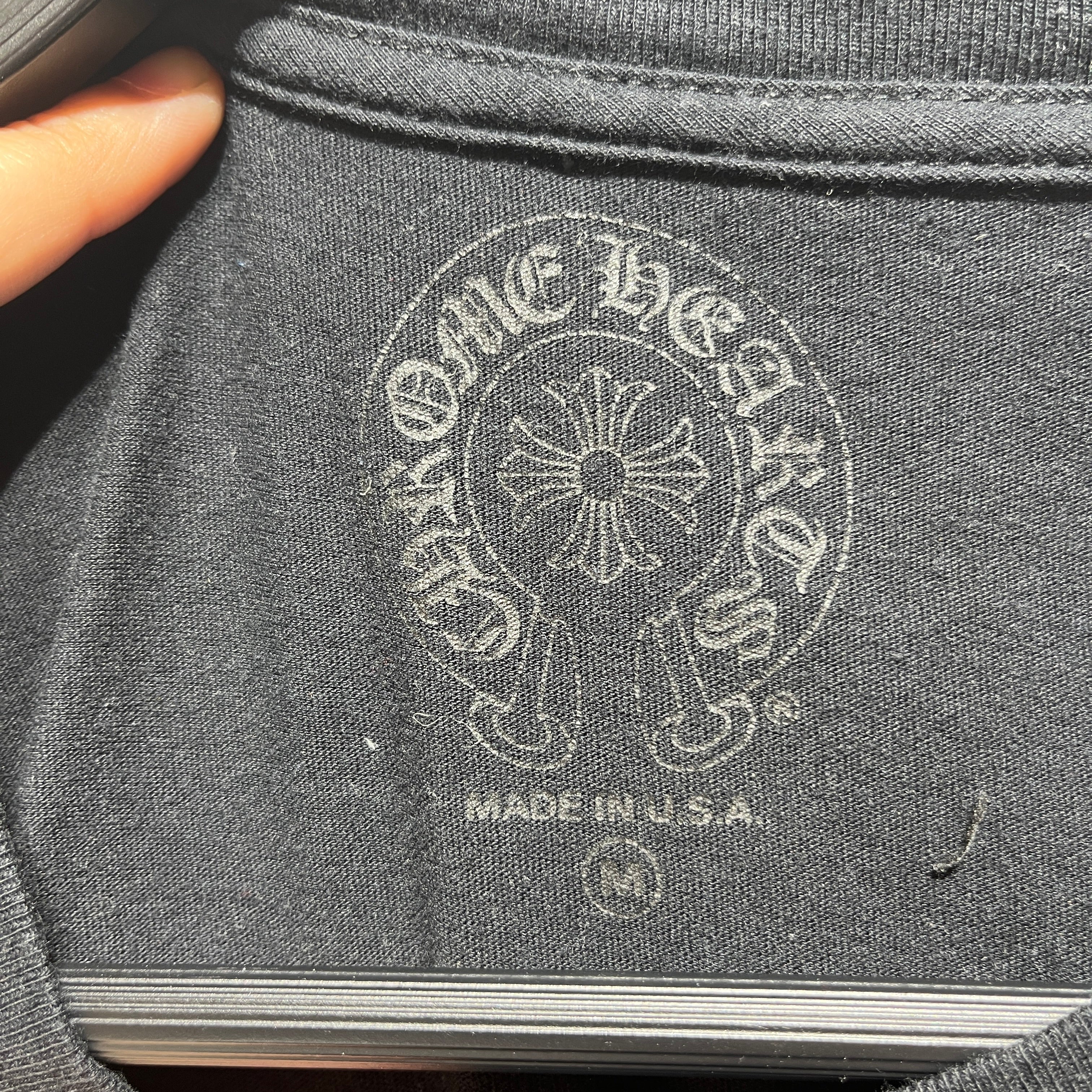 CHROME HEARTS/LS T-Shirt/M/Cotton/BLK/red white blue logos view 3