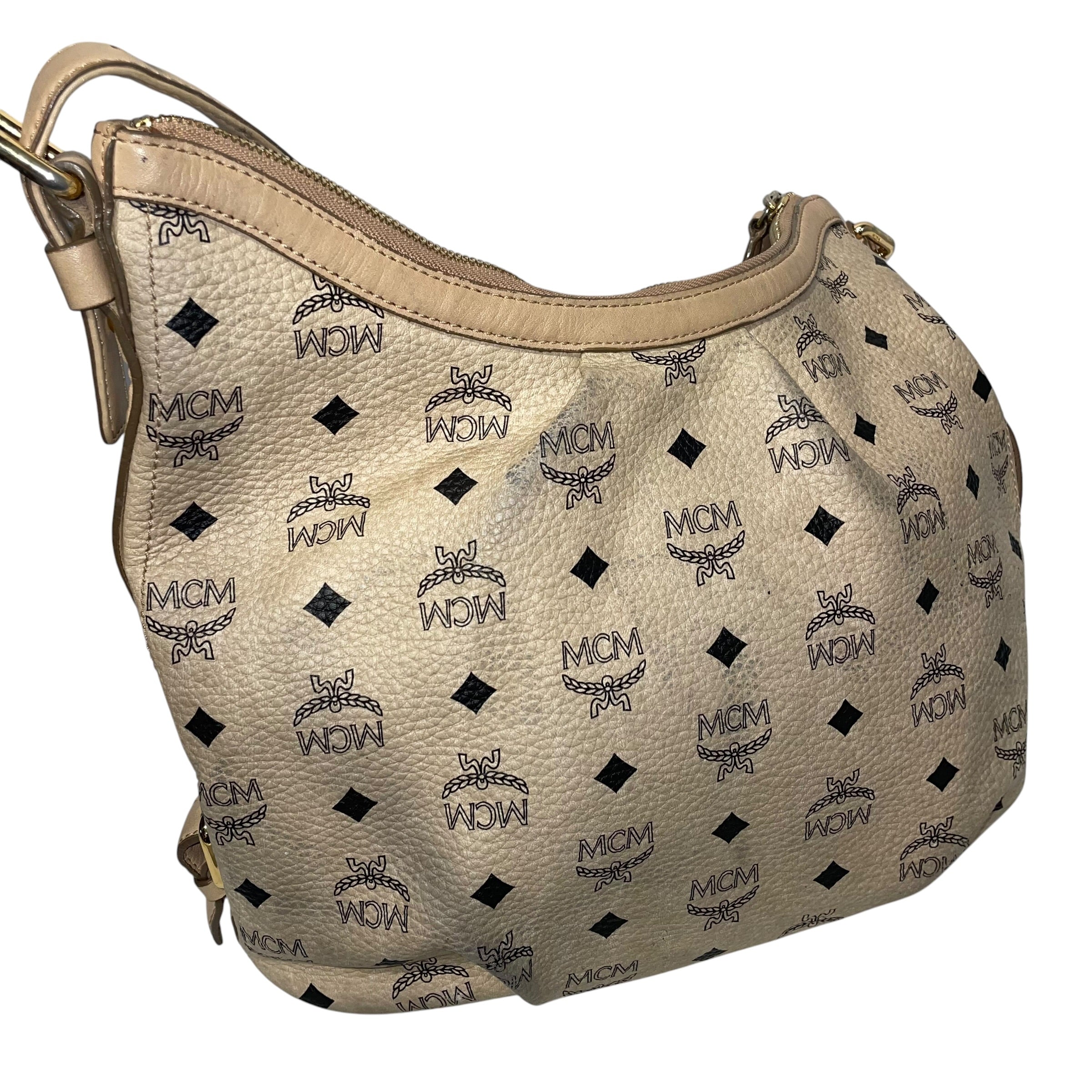 MCM/Boston Bag/Monogram/Leather/BEG/J6219 view 8