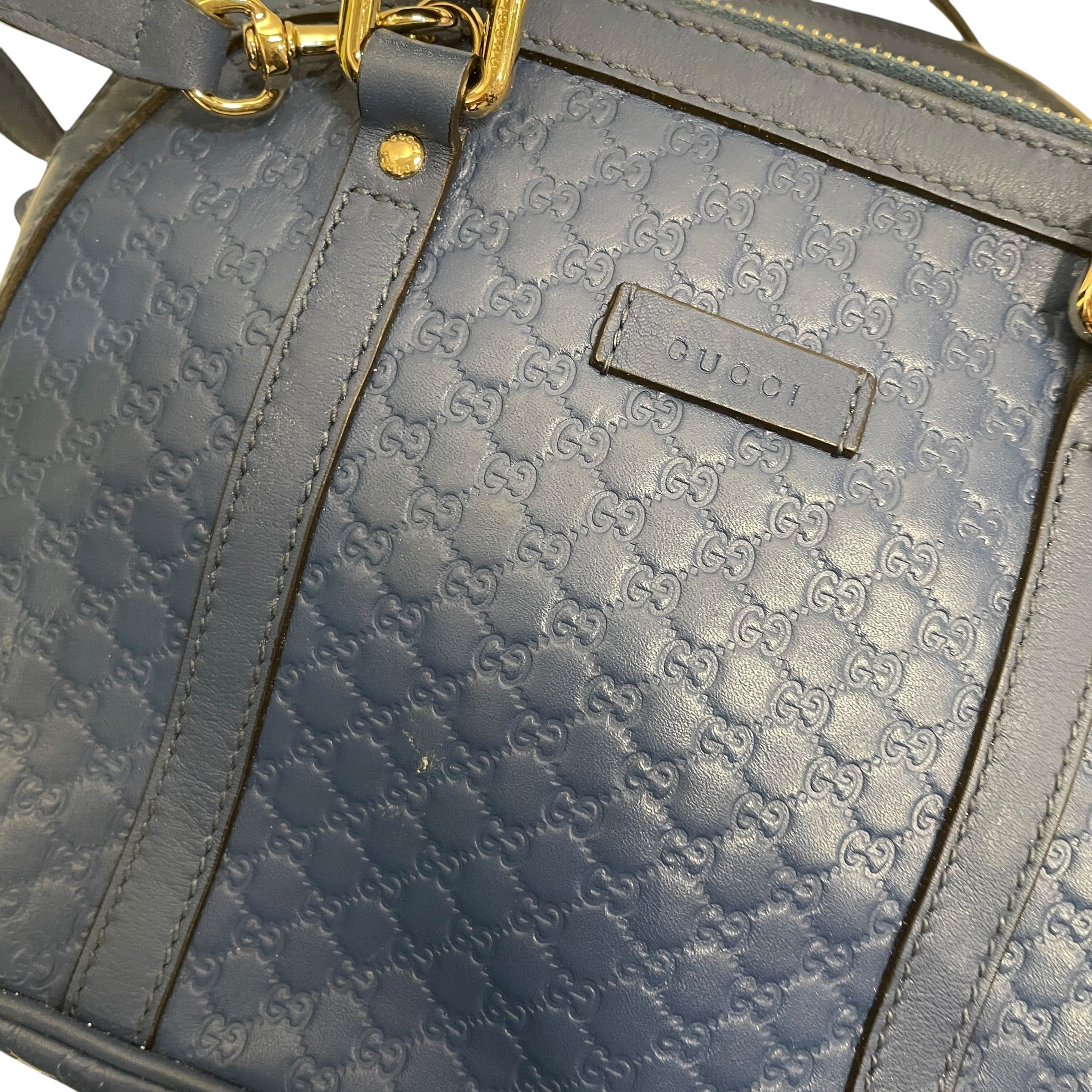 GUCCI/Cross Body Bag/Monogram/Leather/BLU/MICROGUCCISM view 5