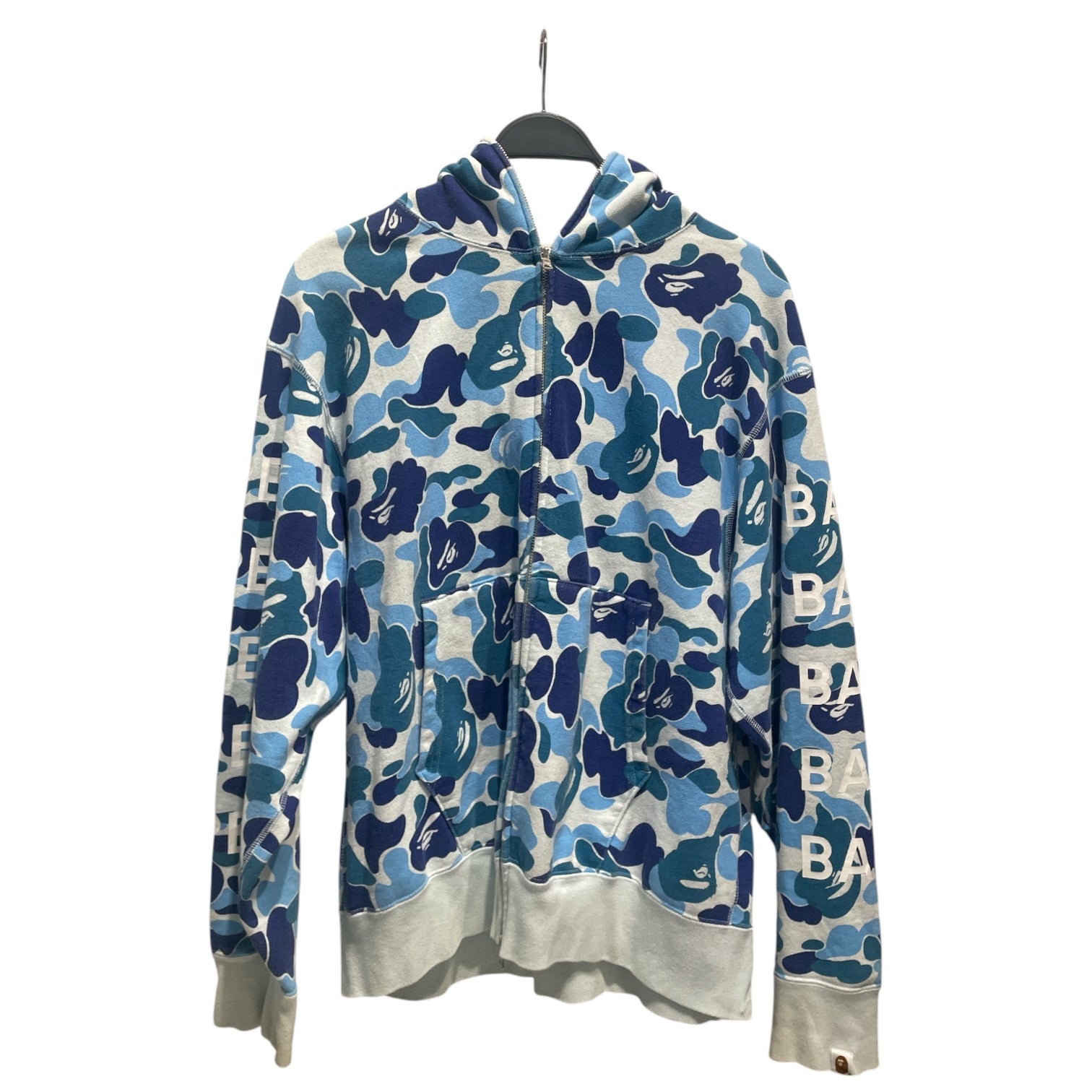 A BATHING APE/Zip Up Hoodie/L/Camouflage/Cotton/BLU/ABC Blue Camo Full Zip view 1