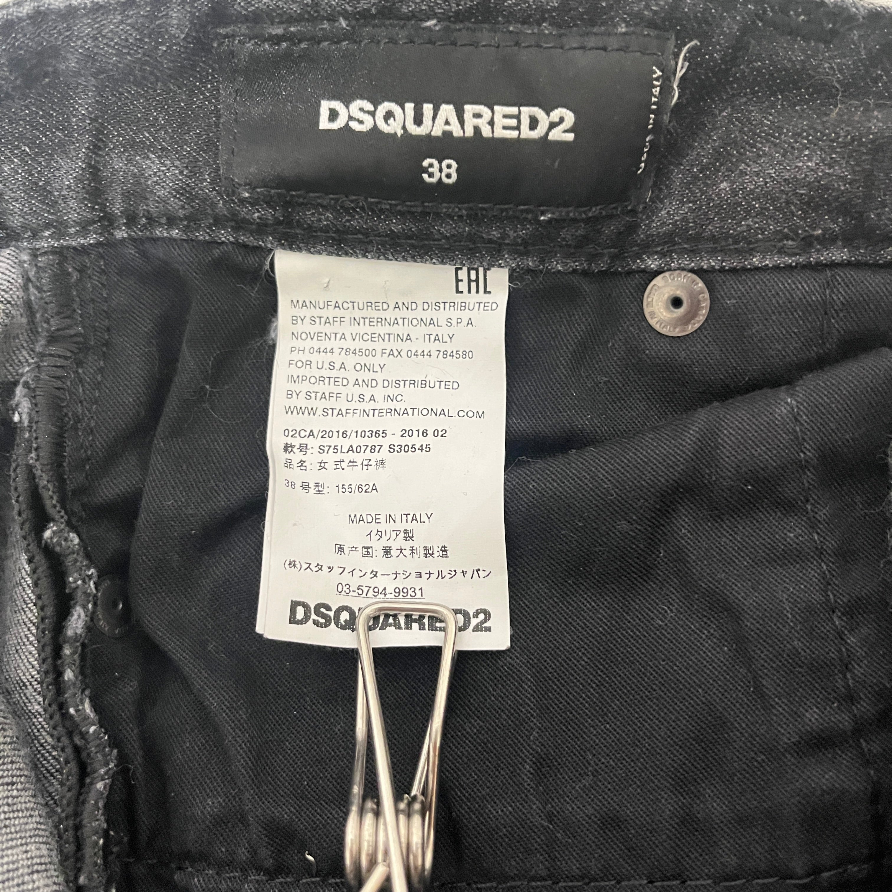 DSQUARED2/Skinny Pants/38/Denim/BLK/Low-rise/CUFFED BOTTOM view 4